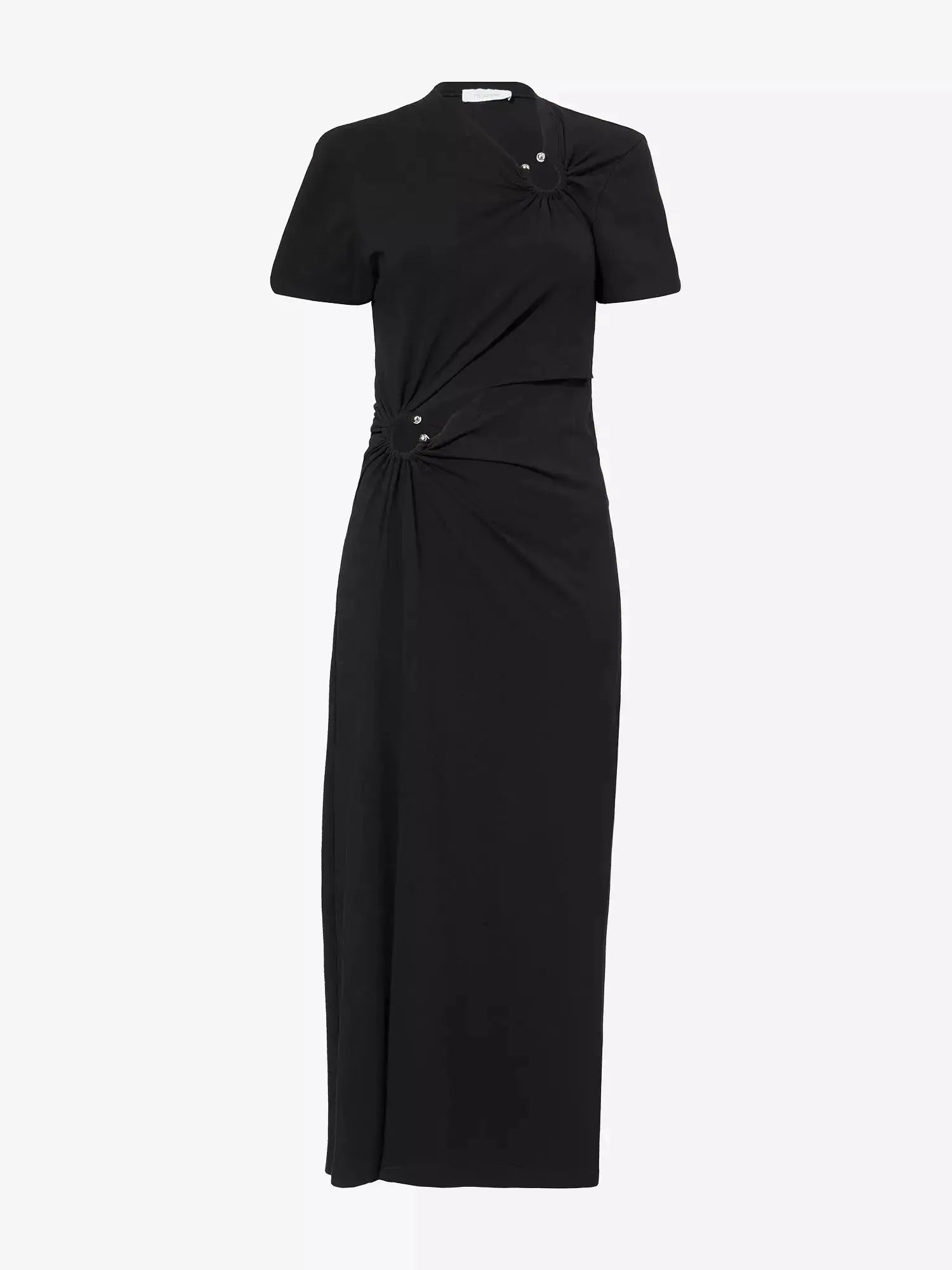 Women's Ring Ruched Stretch-Cotton Jersey Maxi Dress Rabanne