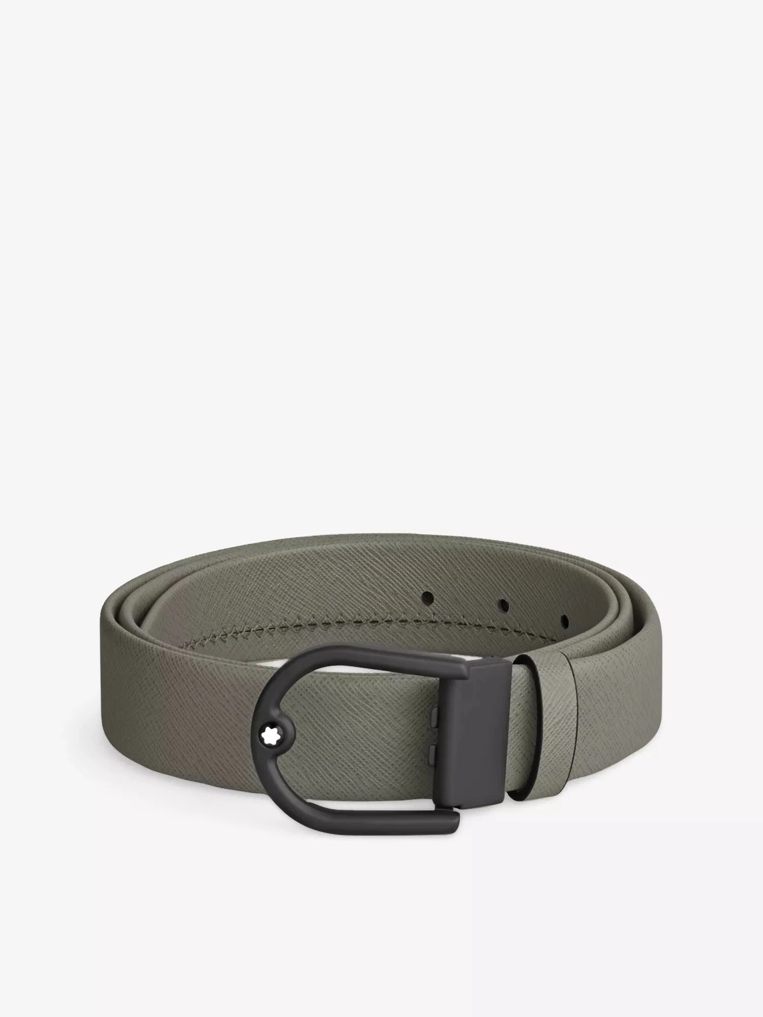 Men's Horseshoe Buckle 35mm Leather Belt Montblanc