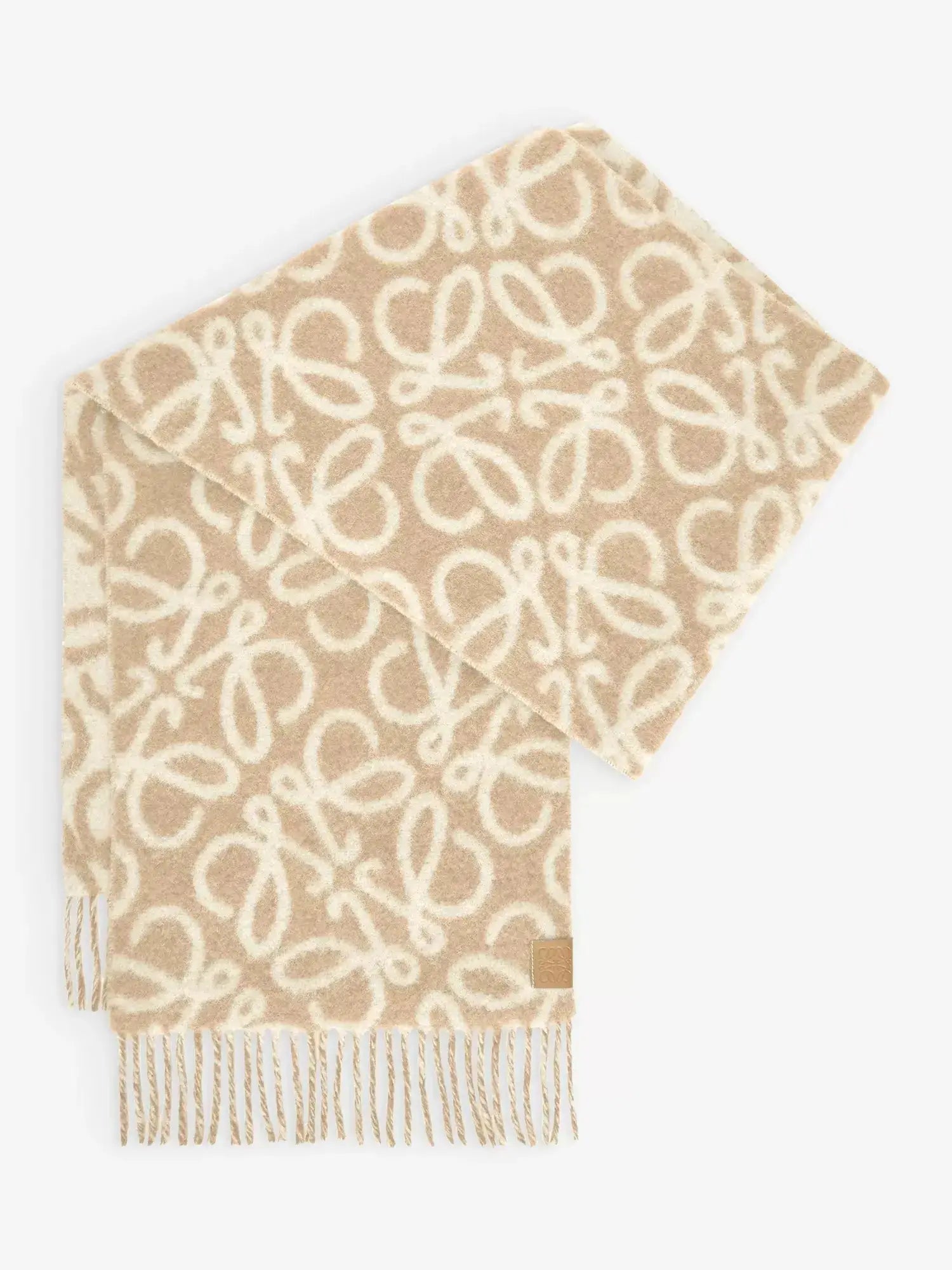 Women's Anagram-patch wool and alpaca-blend scarf Loewe