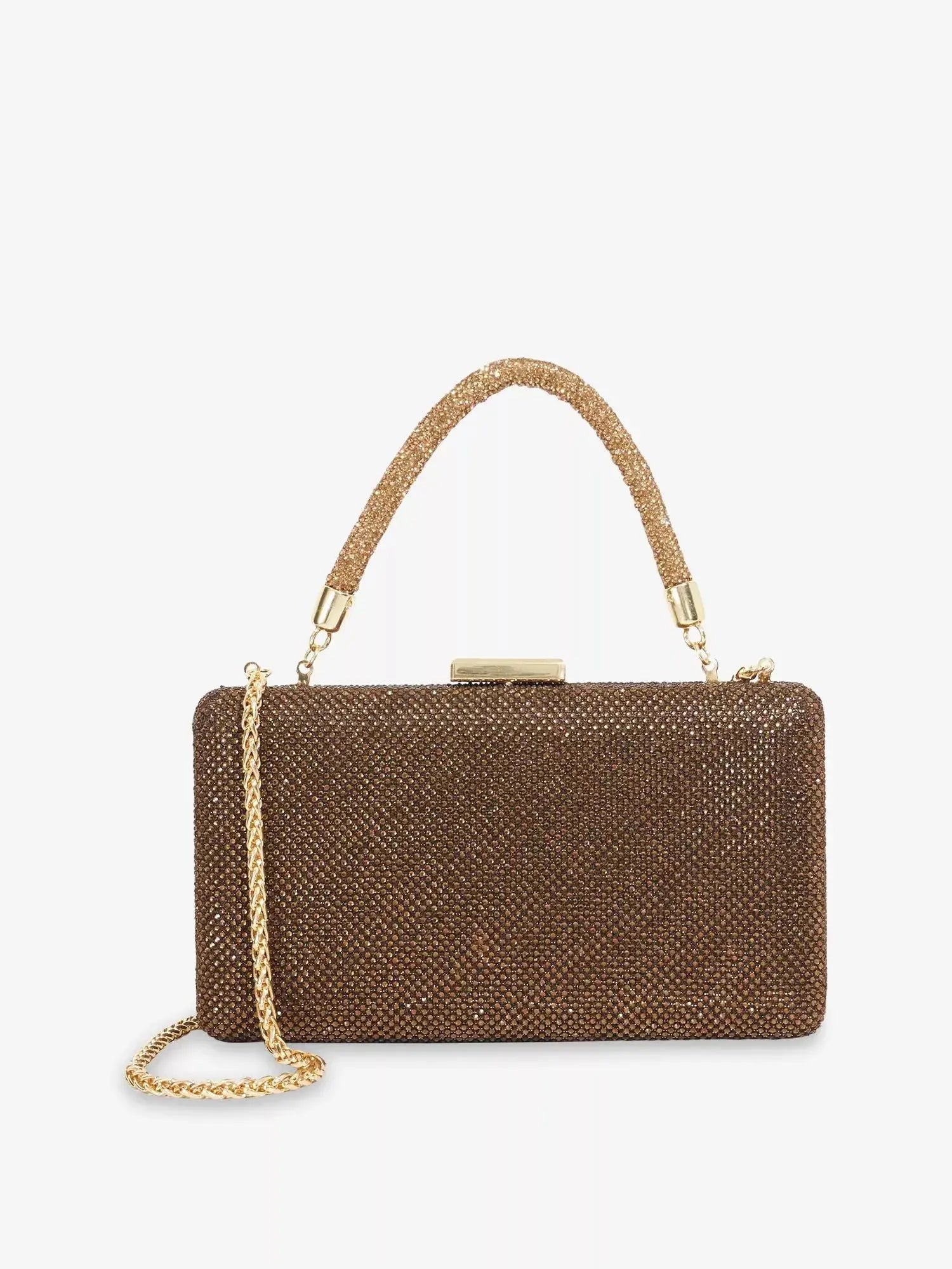 Women's Beaut Metallic Woven Clutch Bag Dune