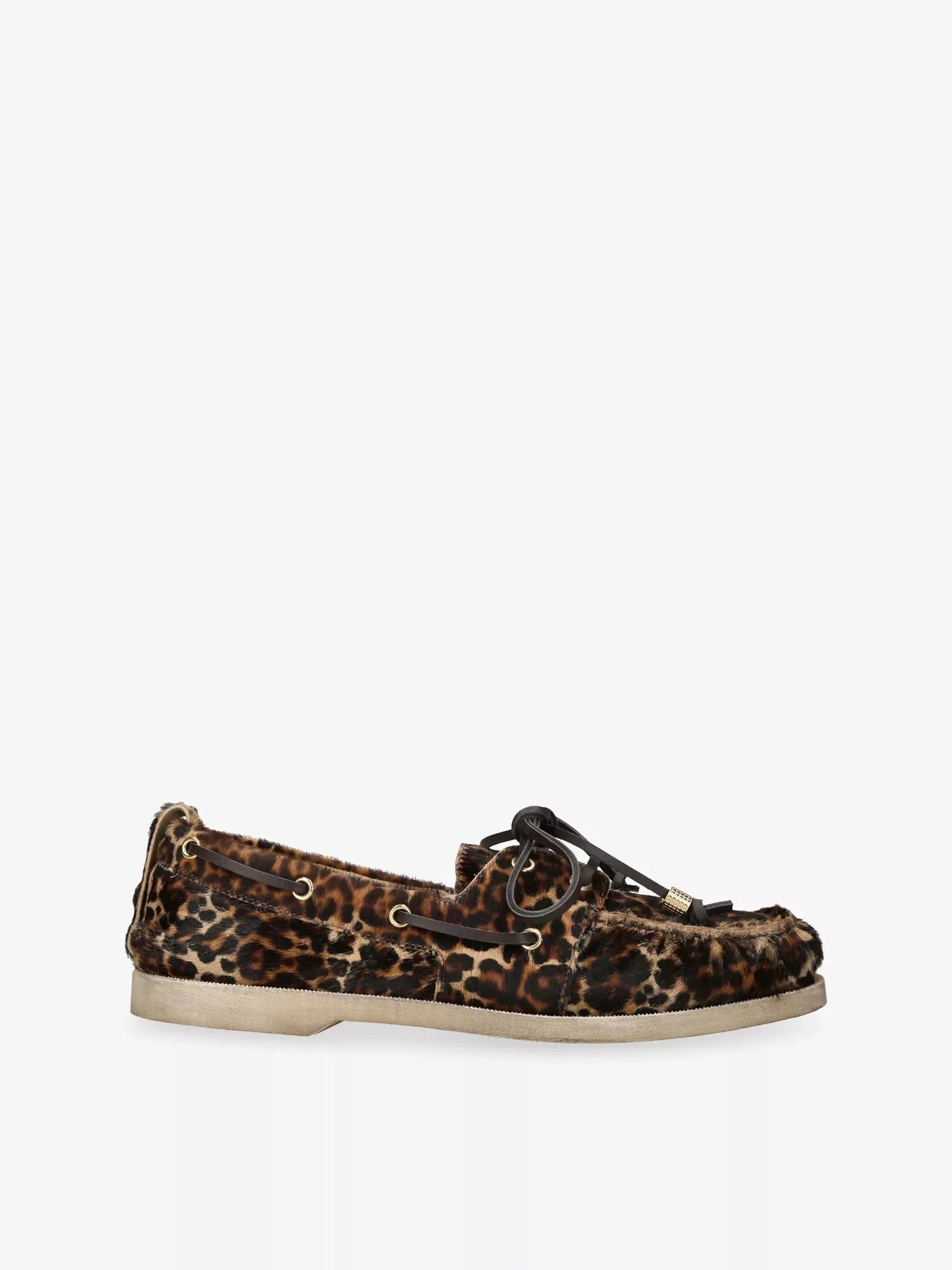 Men's Leopard-Print Leather Boat Shoes Golden Goose