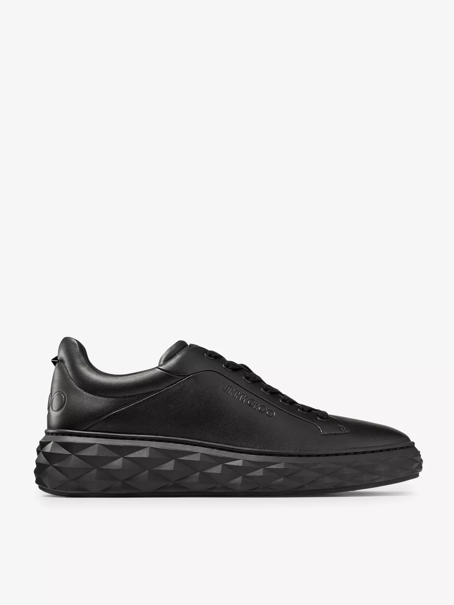 Men's Diamond Maxi logo-embossed leather low-top trainers Jimmy Choo