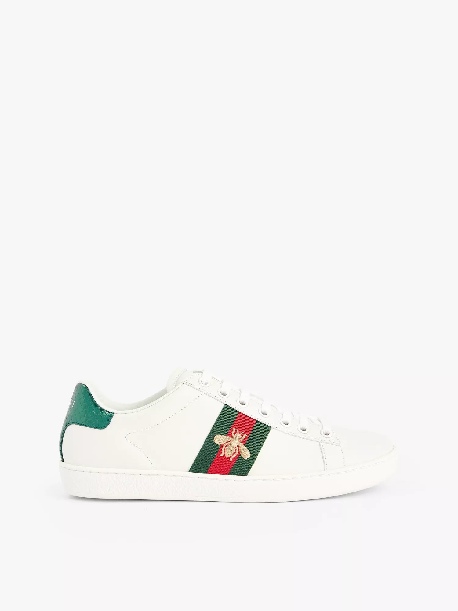 Women Ace bee-embroidered leather trainers Gucci