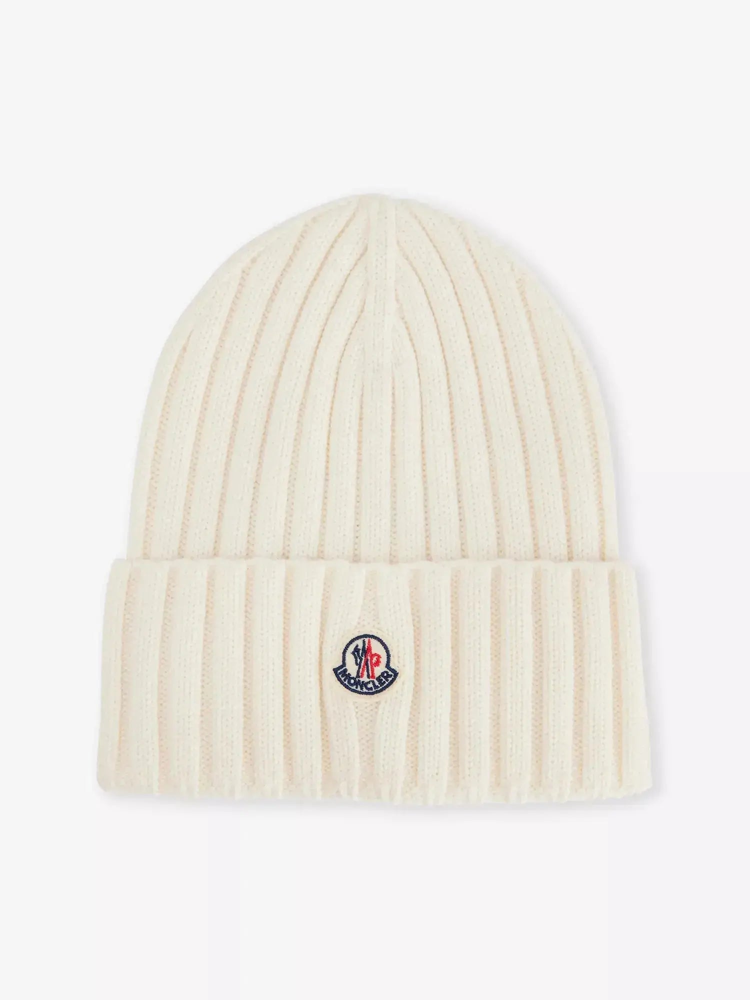 Women's Brand-appliqué ribbed wool knitted beanie Moncler