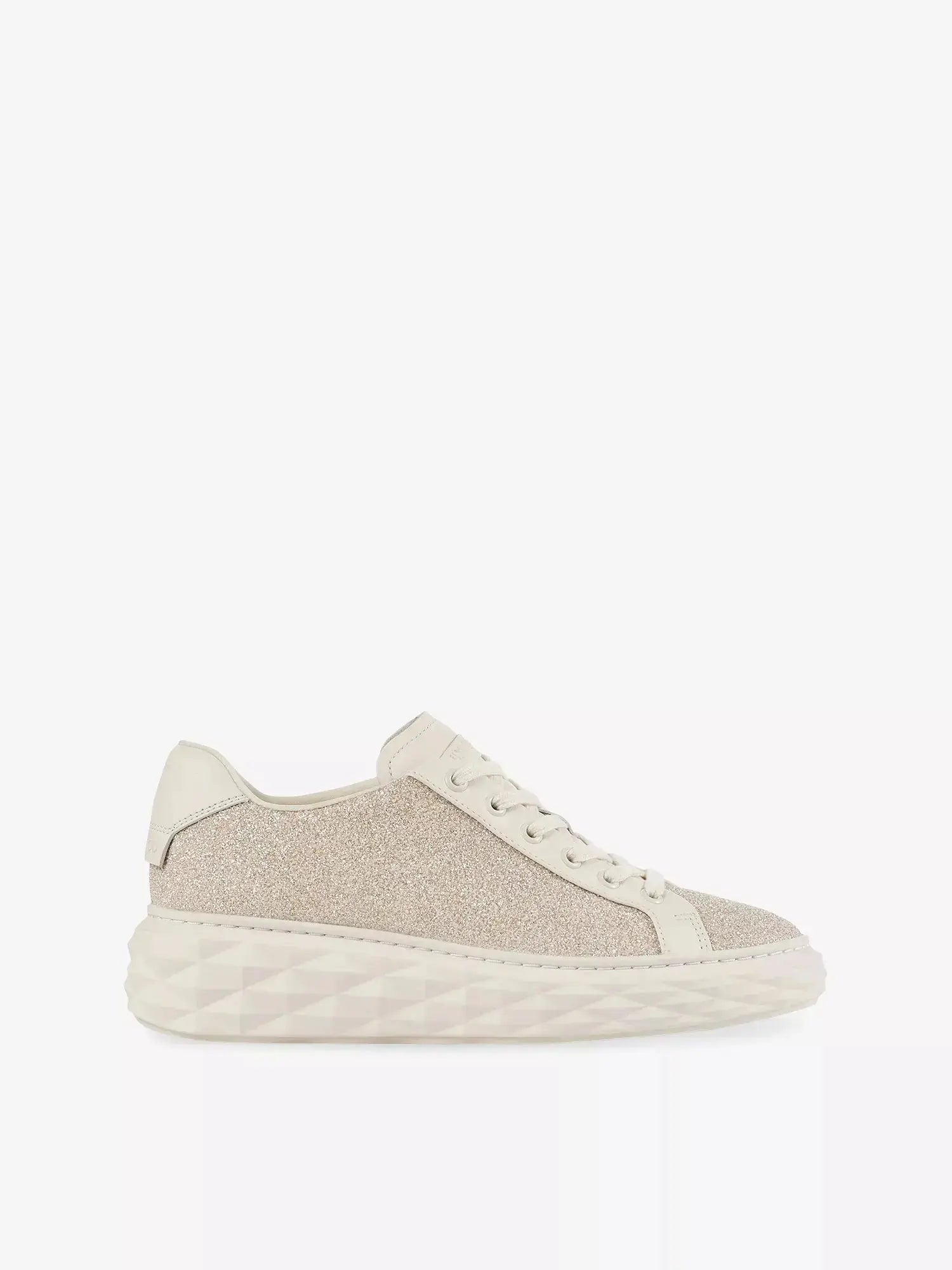 Women's Diamond Light Maxi Glitter-Embellished Leather Trainers Jimmy Choo