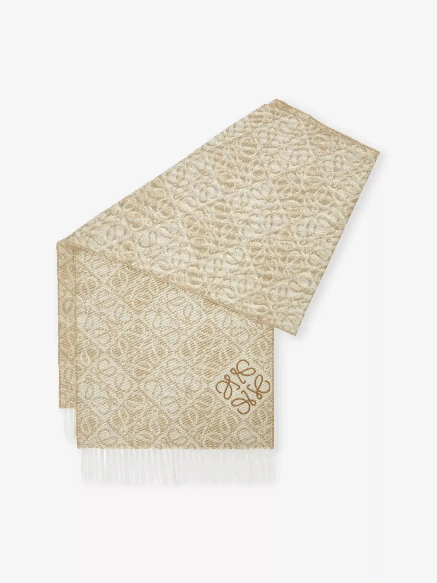 Women's Anagram-pattern wool and cashmere-blend scarf Loewe