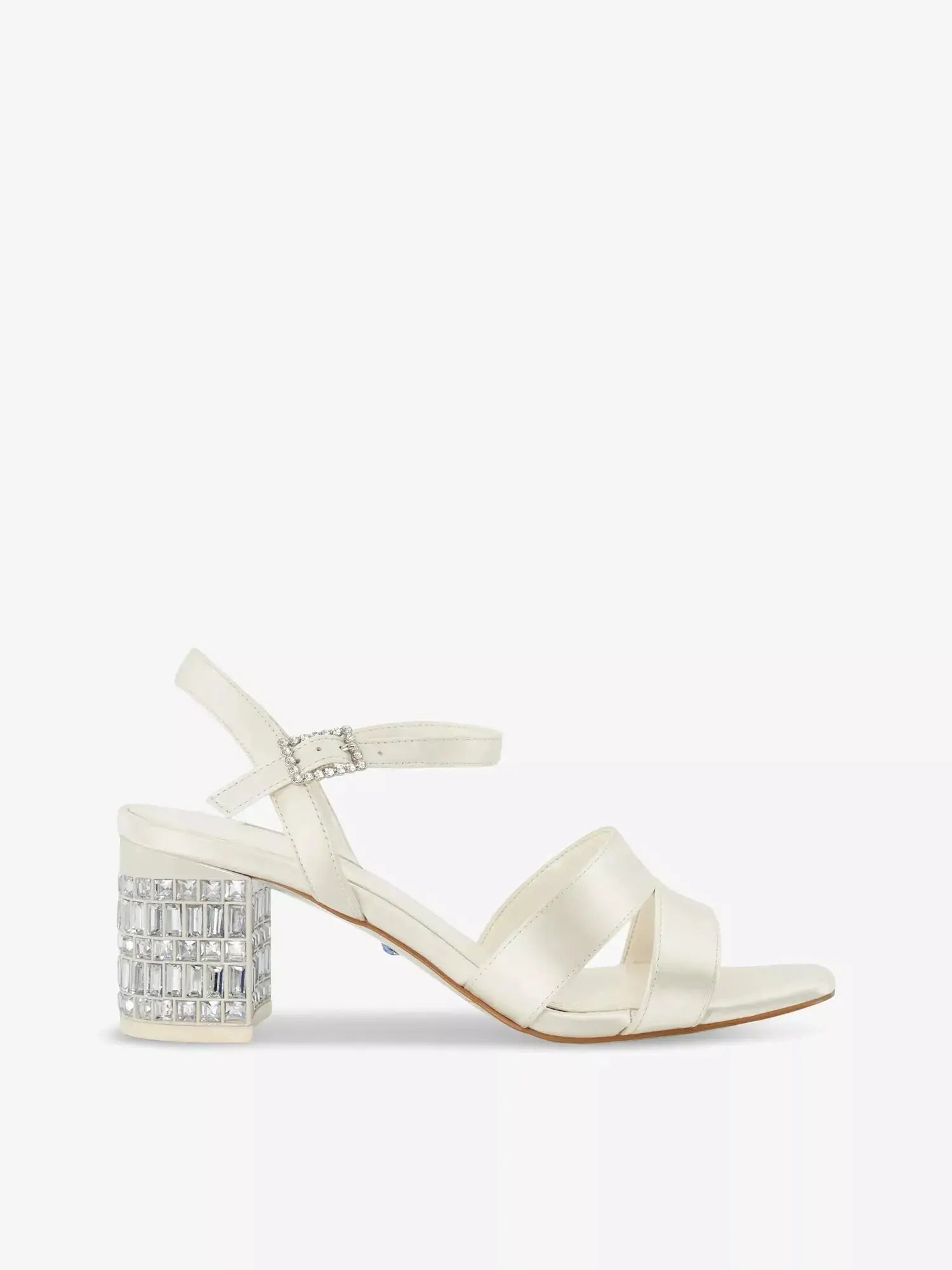 Women's Bridal Matrimony crystal-embellished satin heeled sandals Dune