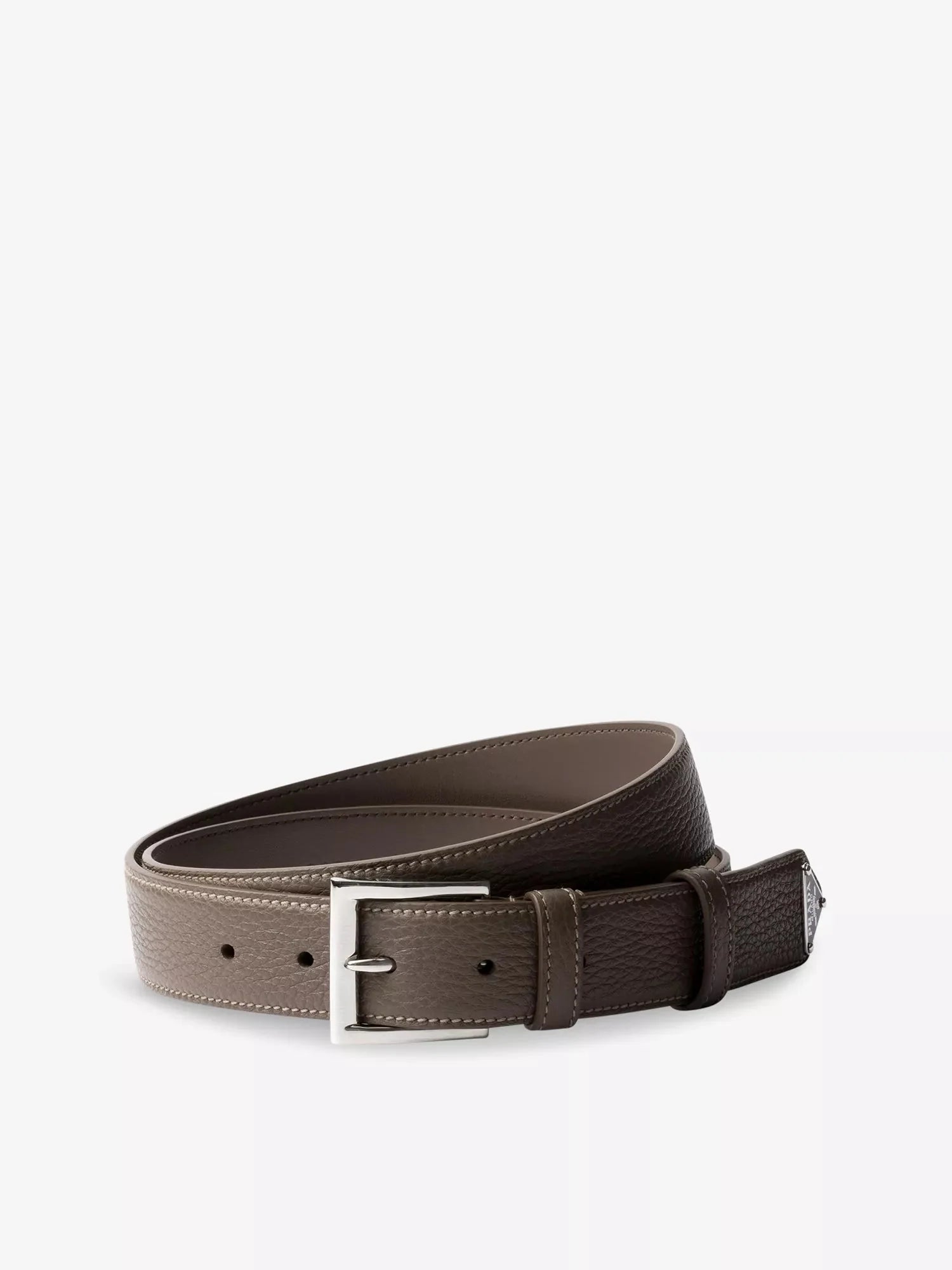 Men's Brand-Plaque Leather Belt Prada
