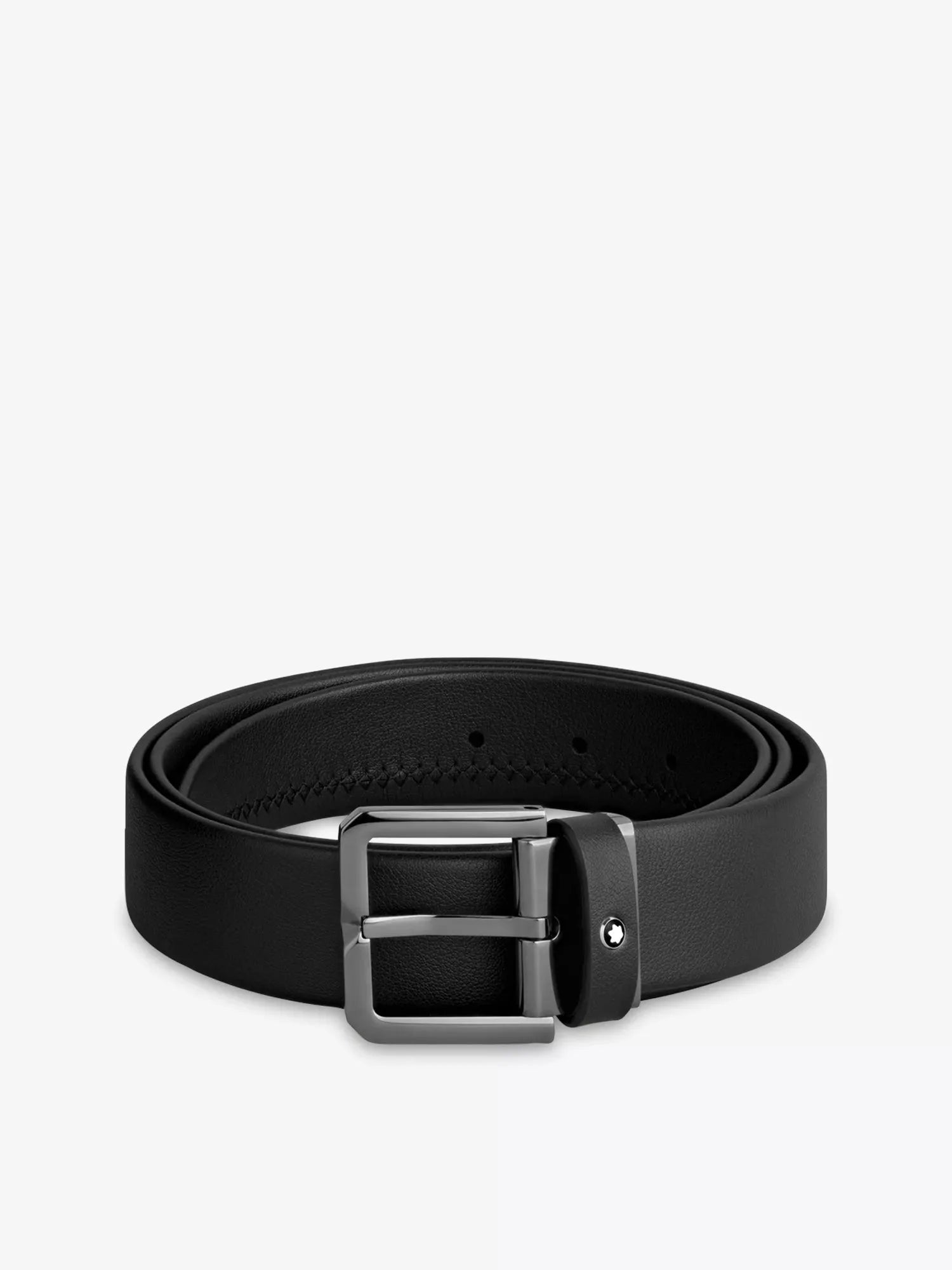 Men's Logo-Plaque Leather Belt Montblanc