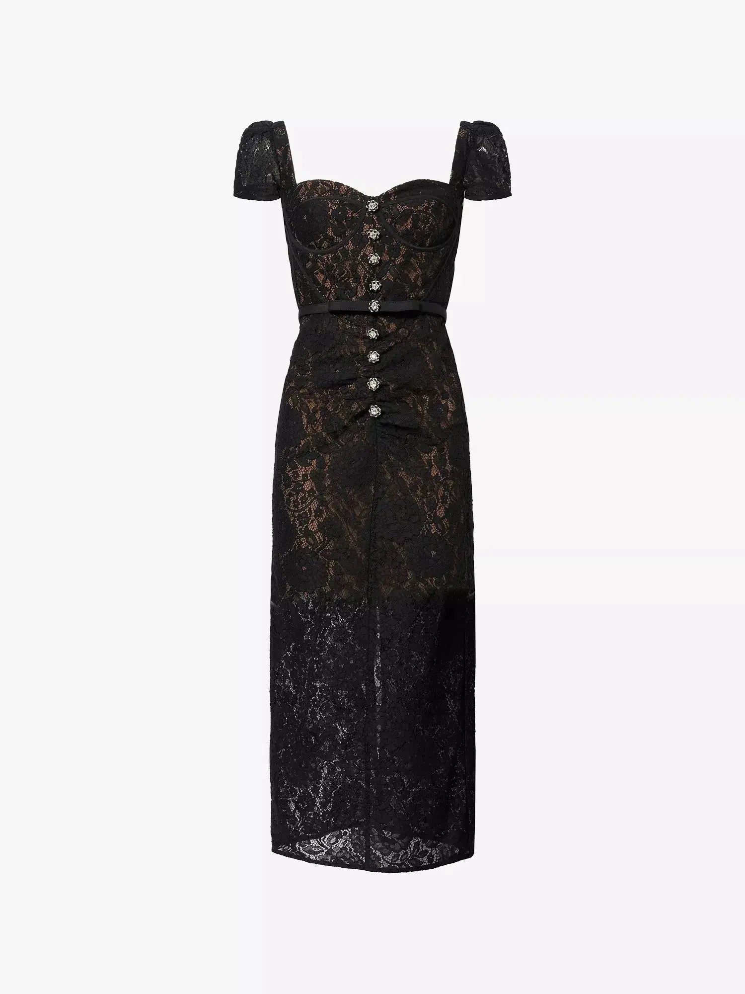 Women's Sweetheart Lace Cotton-Blend Midi Dress Self-Portrait