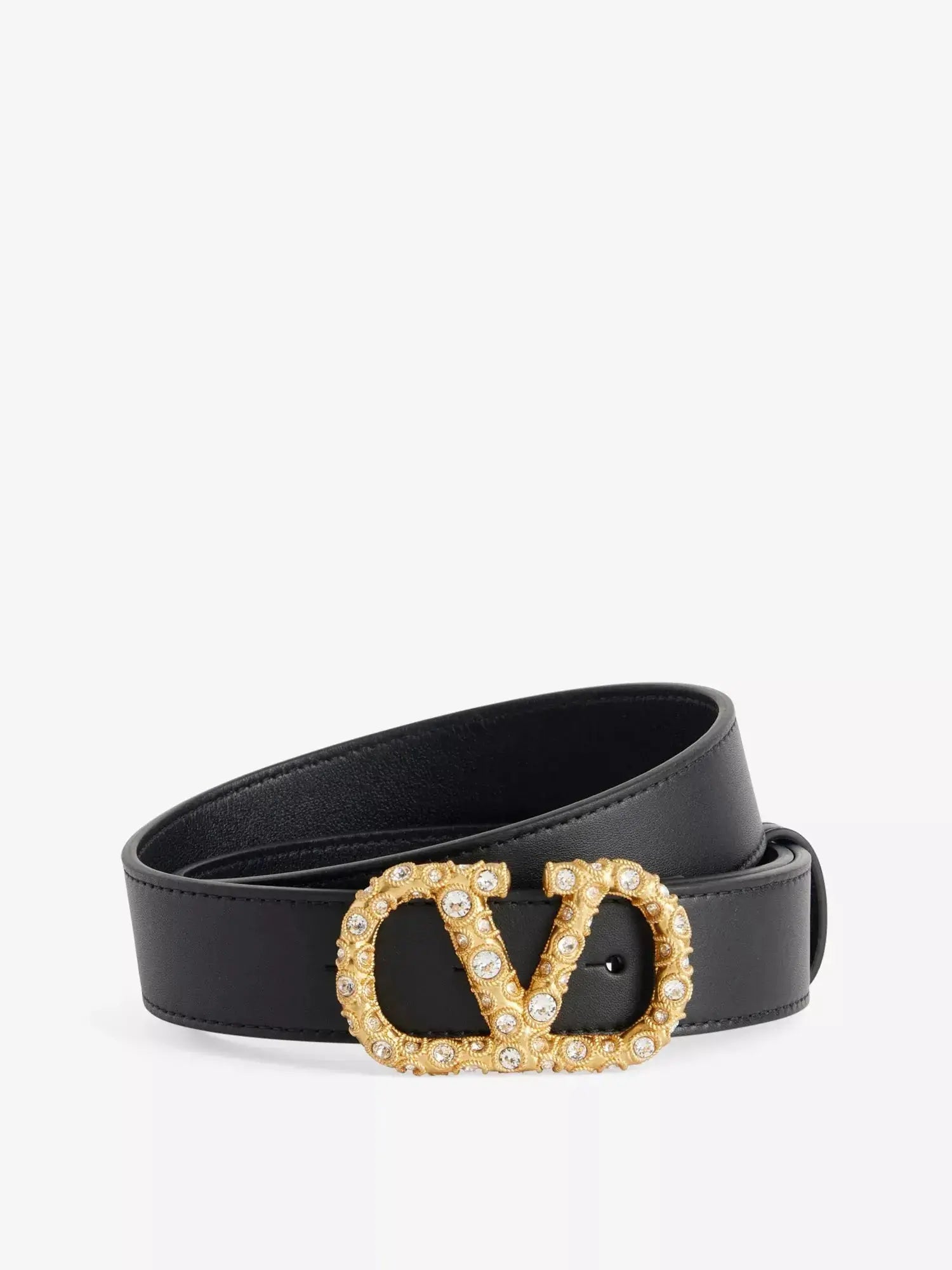 Women's VLogo Signature crystal-embellished leather belt Valentino Garavani