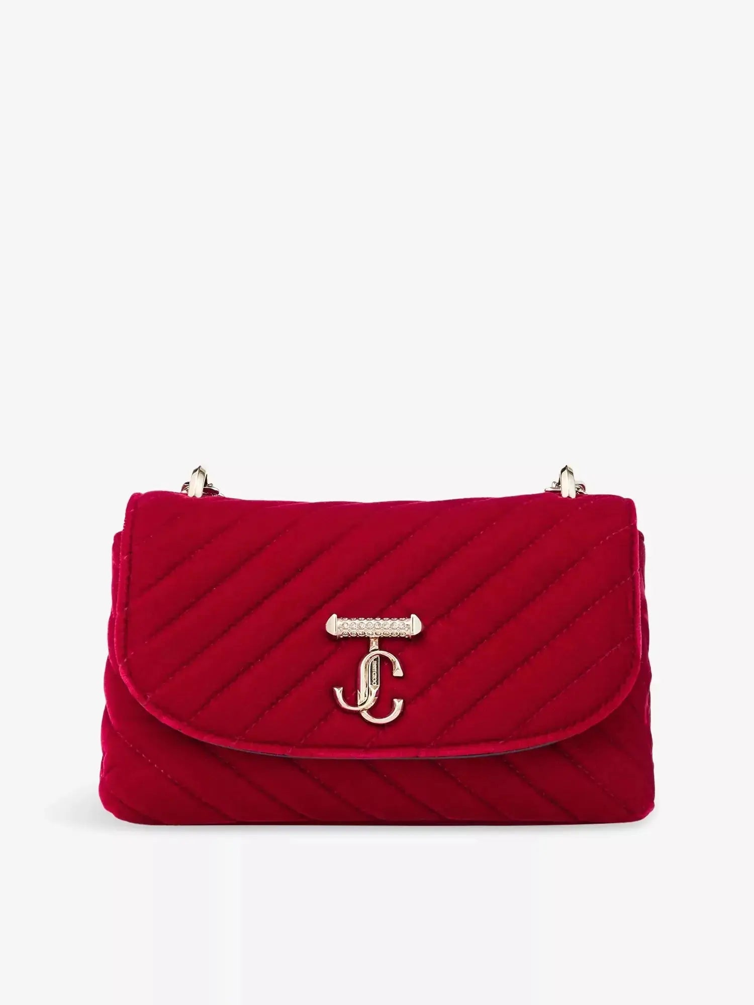 Women's Curve Quilted Velvet Small Crossbody Bag Jimmy Choo