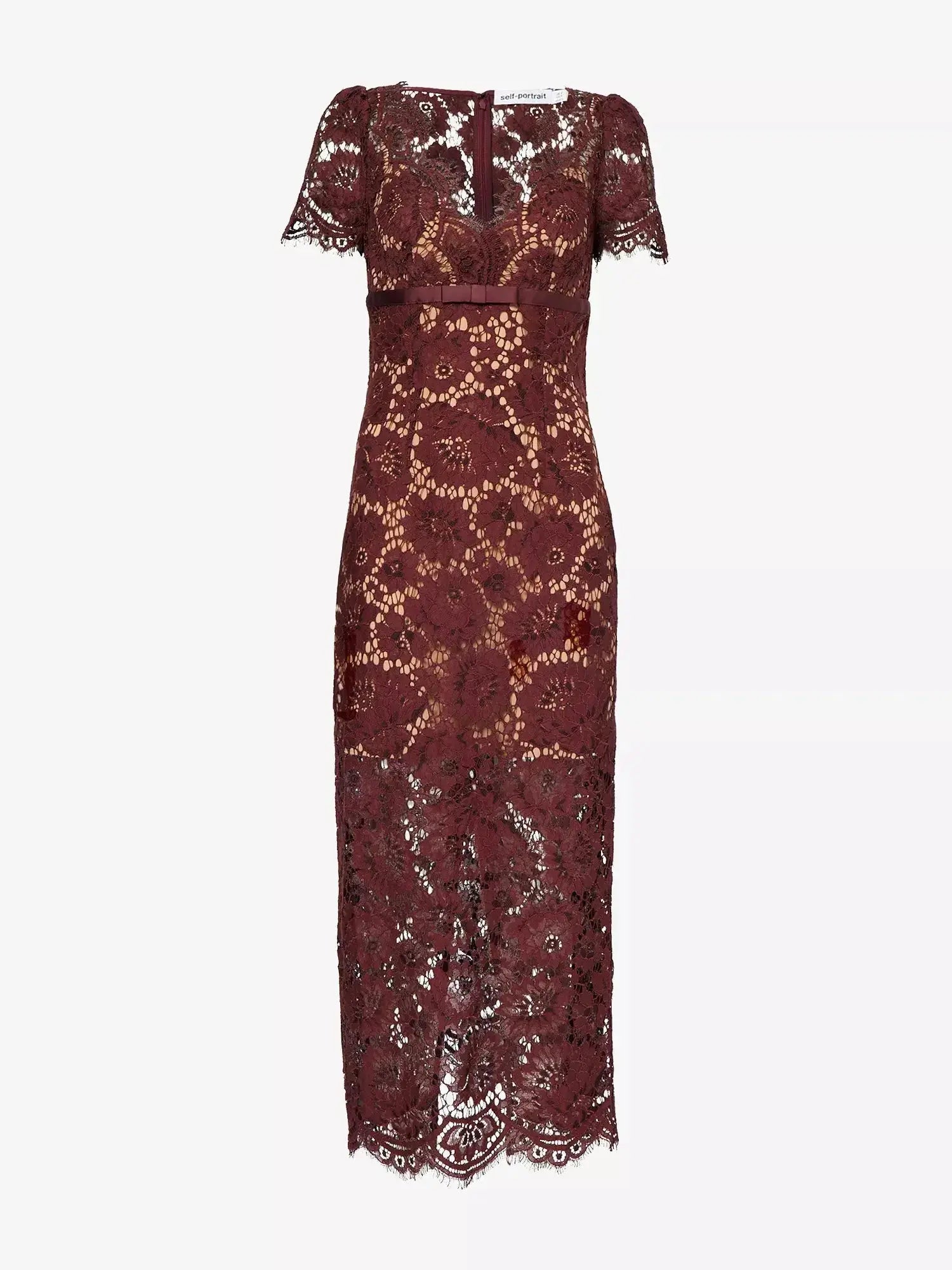 Women's Floral Lace Bow-Embellished Woven Midi Dress Self-Portrait