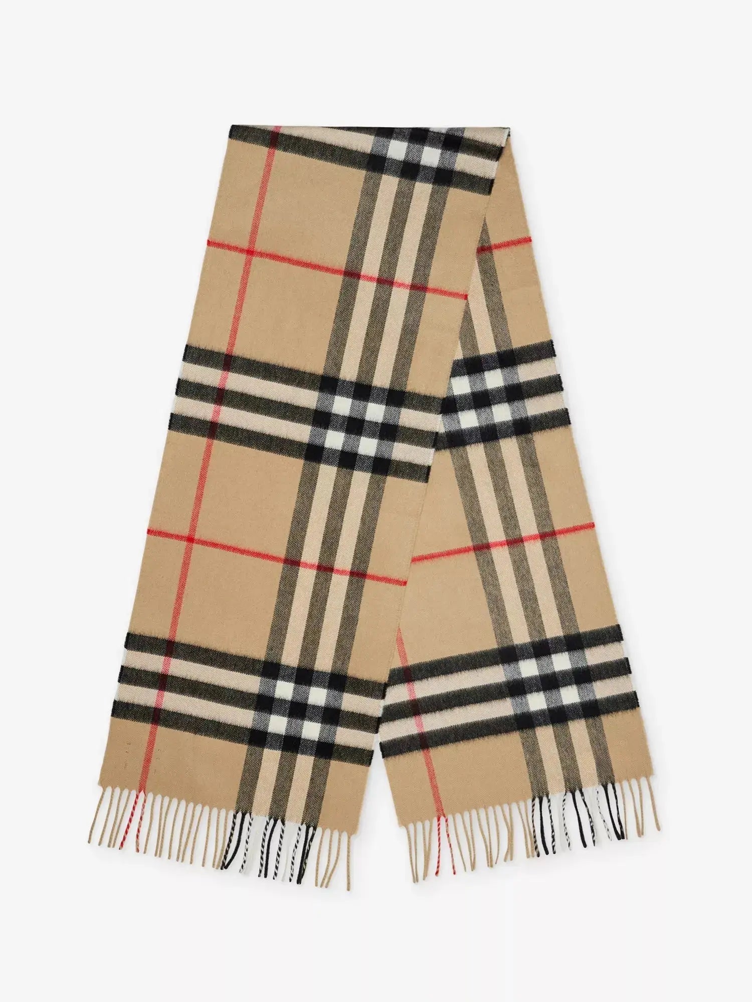 Women's Giant Check fringed cashmere scarf Burberry