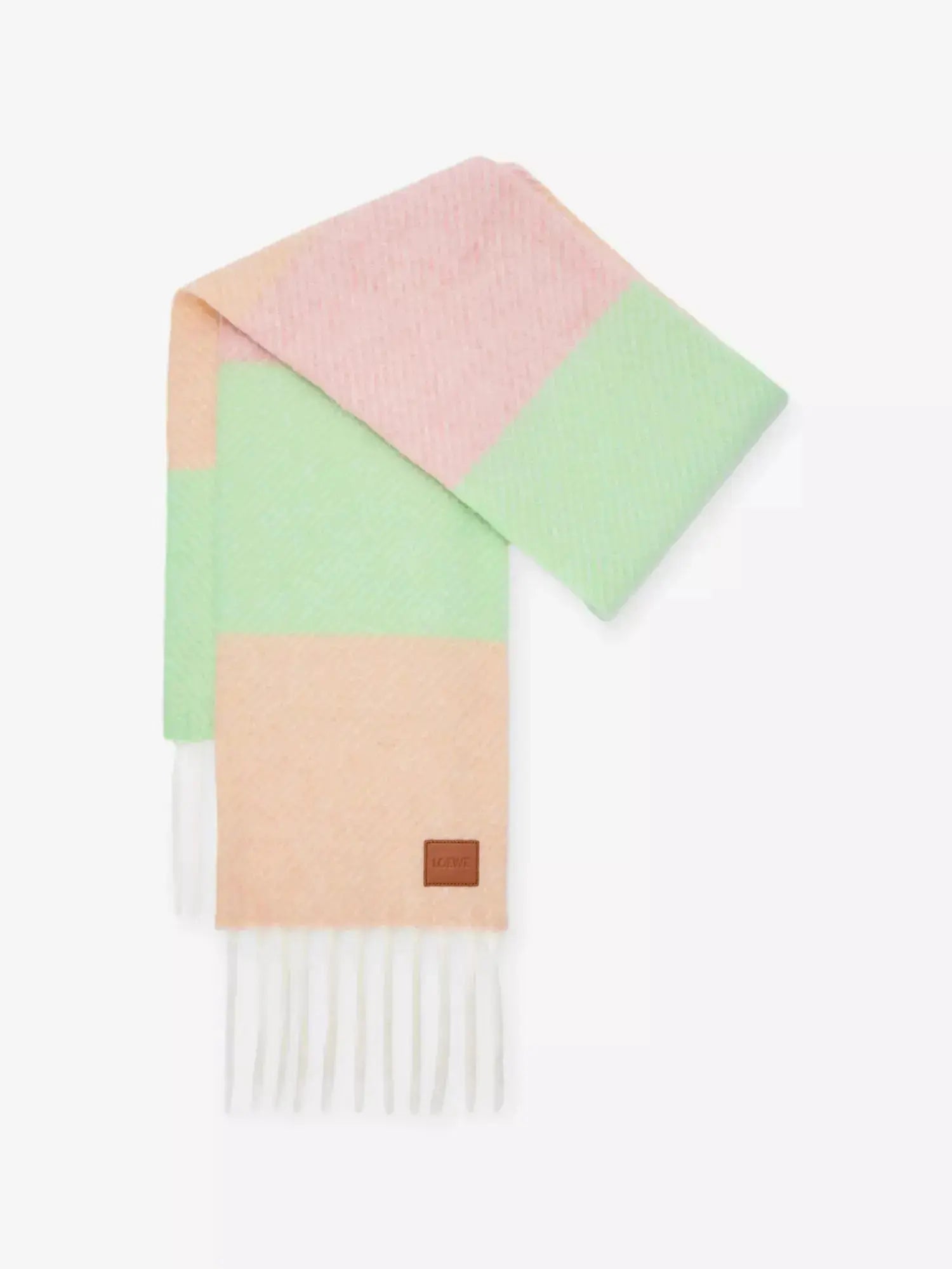 Women's Striped Branded Wool-Blend Scarf Loewe