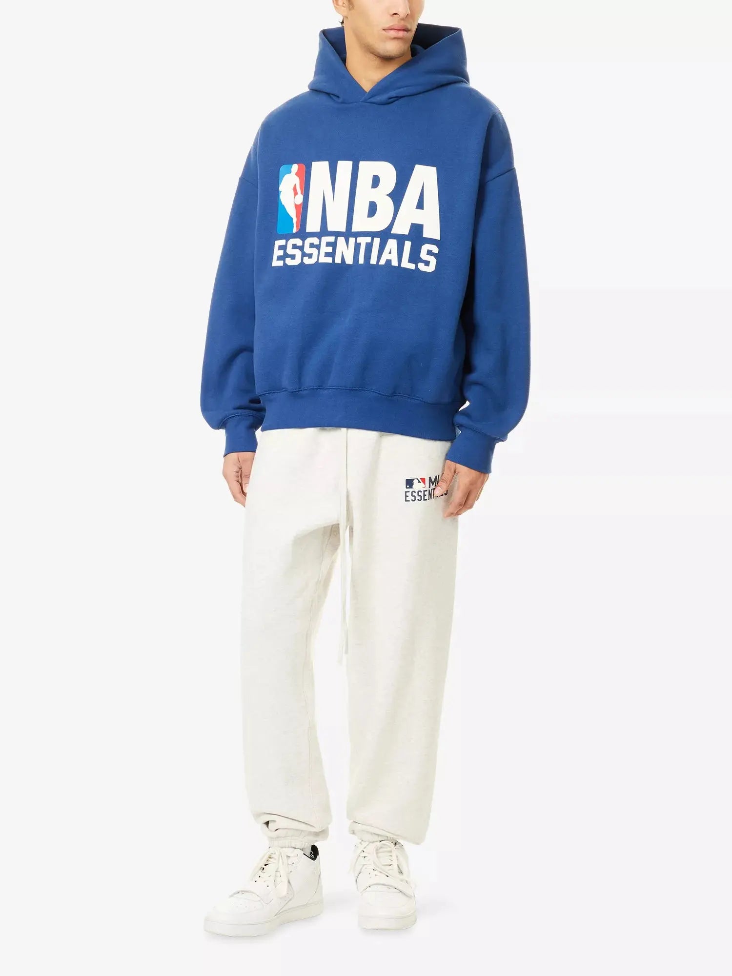 Men's FOG x ESSENTIALS x NBA Sports Printed Cotton-Blend Hoodie Fear of Gods Essentials
