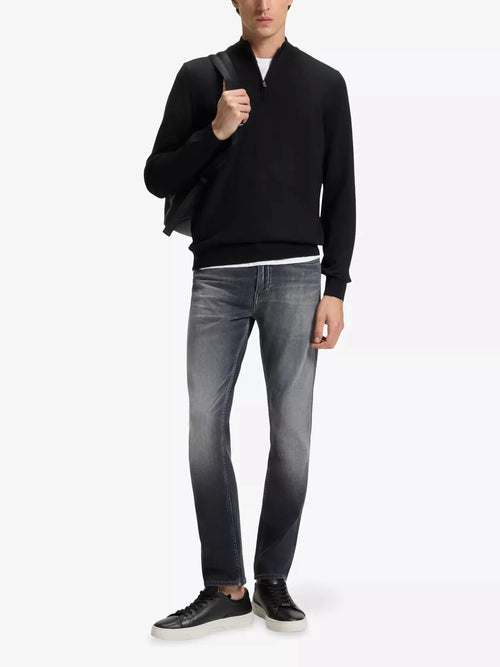 Men's Zip-neck regular-fit wool-knitted jumper Boss