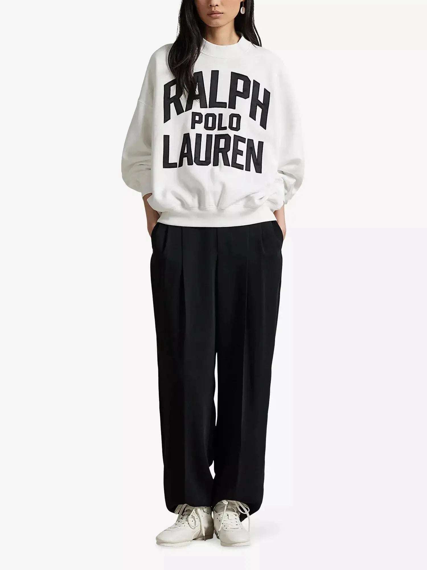 Women's Branded Relaxed-Fit Cotton-Blend Sweatshirt Polo Ralph Lauren