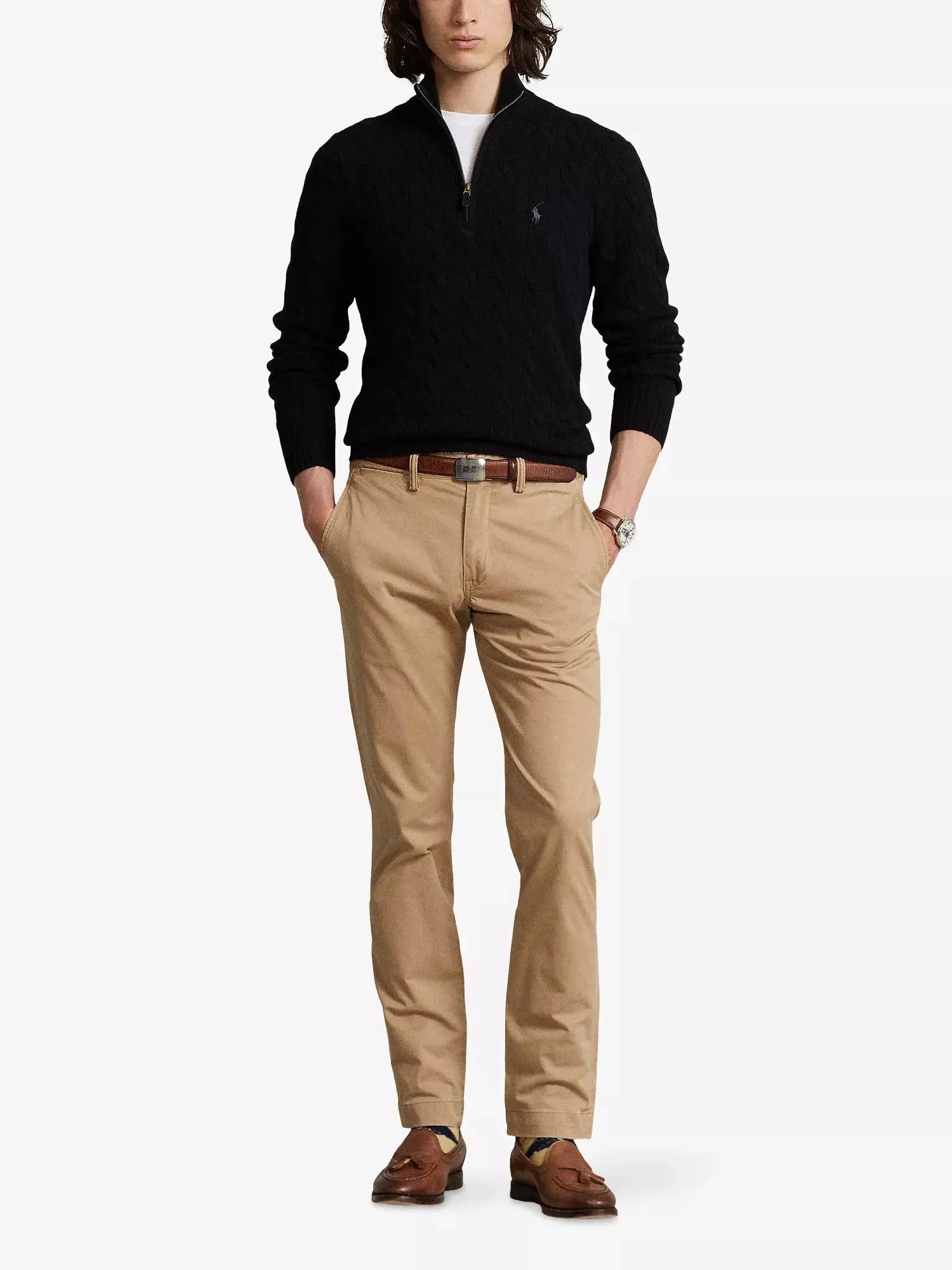 Men's Logo Cable-Knit Wool And Cashmere Jumper Polo Ralph Lauren