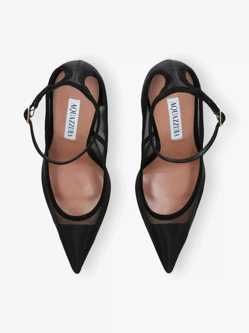 Women's Love Affair 105 Mesh and Suede Courts Aquazzura