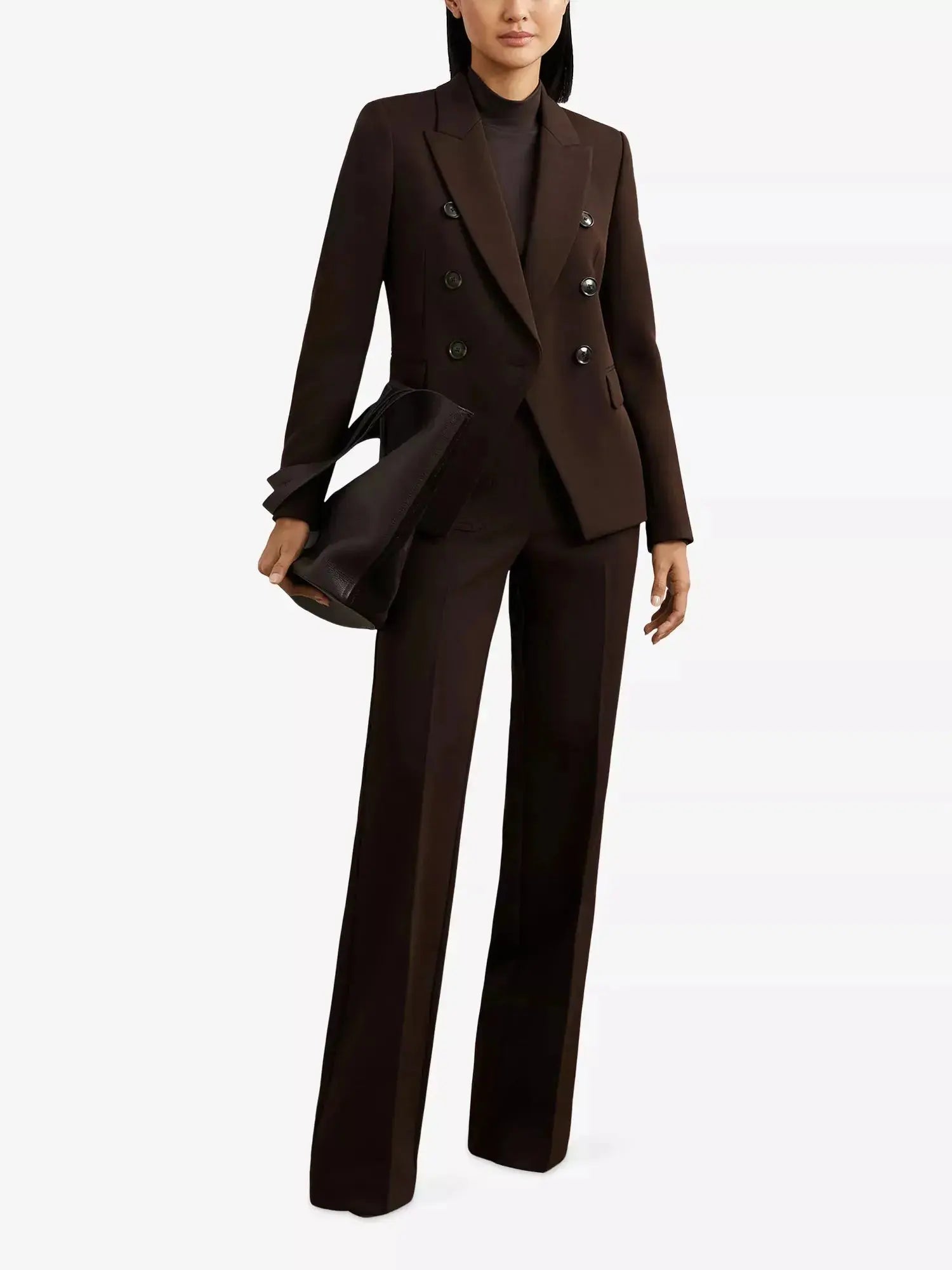 Women's Priya Double-Breasted Woven Blazer Reiss