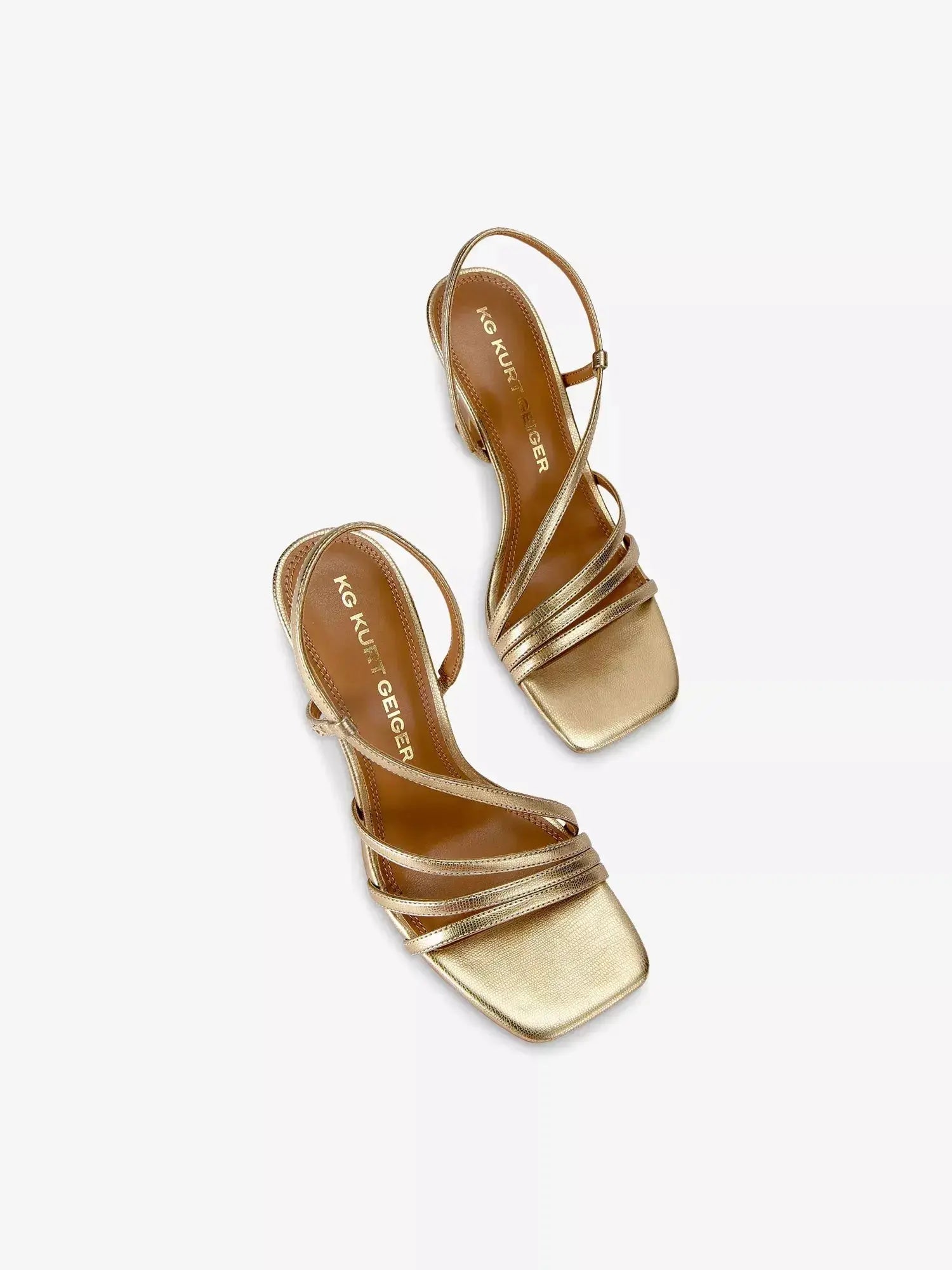 Women's Sweetie 95 Strappy Metallic Faux-Leather Sandals KG Kurt Geiger