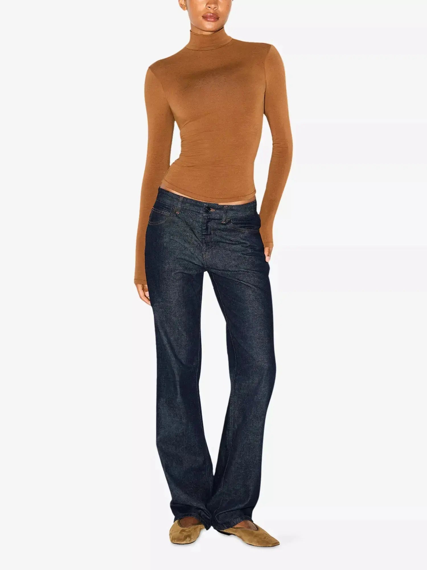 Women's Cotton Jersey Turtleneck Stretch-Cotton Top SKIMS