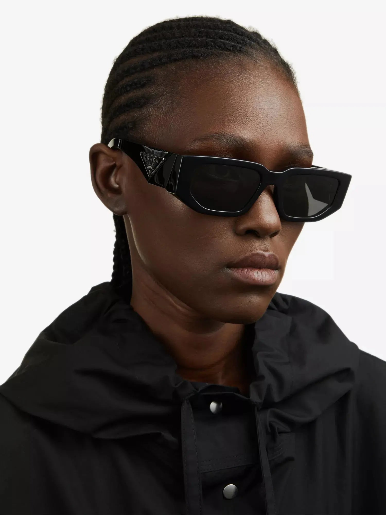 Women's PR 09ZS rectangle-frame acetate sunglasses Prada