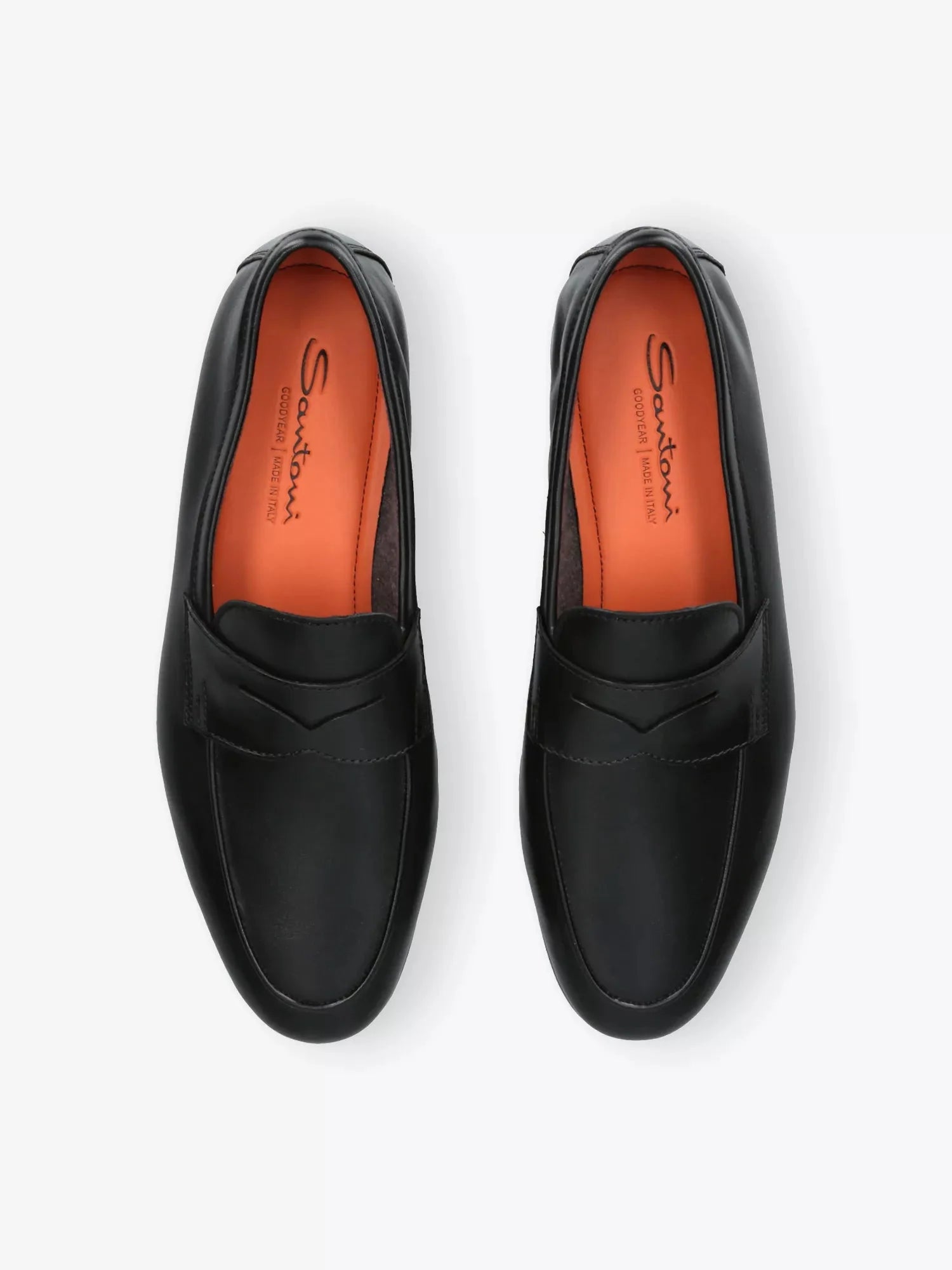 Men's Carlo Cashmere And Leather Penny Loafers Santoni