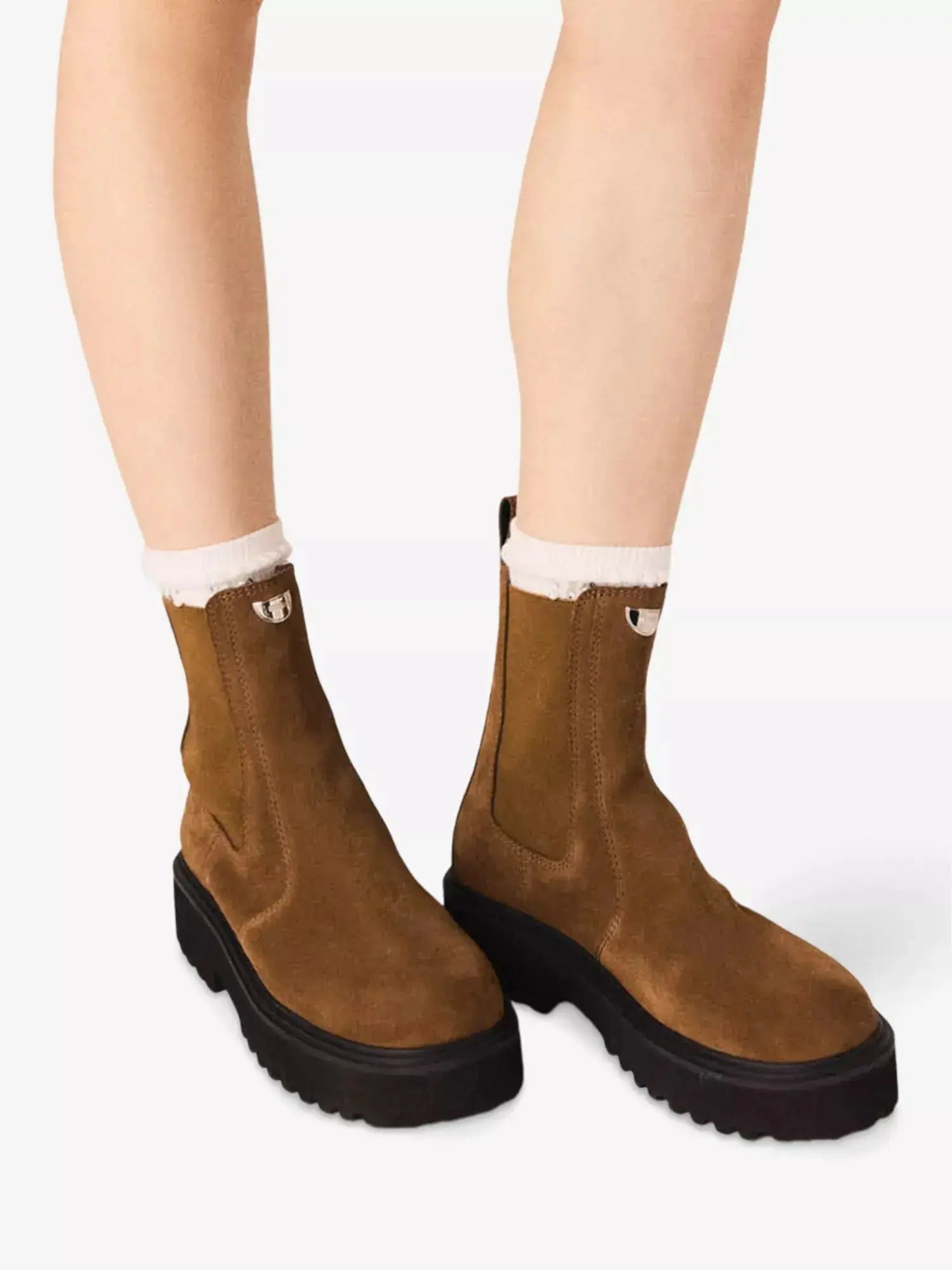 Women's Brand-Plaque Suede Chelsea Boots Maje