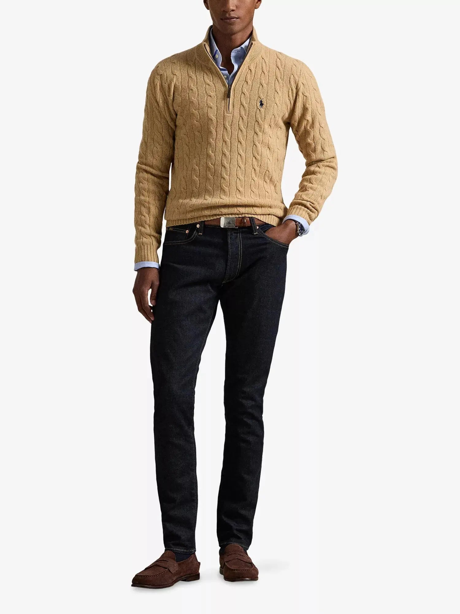 Men's Logo Cable-Knit Wool And Cashmere Jumper Polo Ralph Lauren
