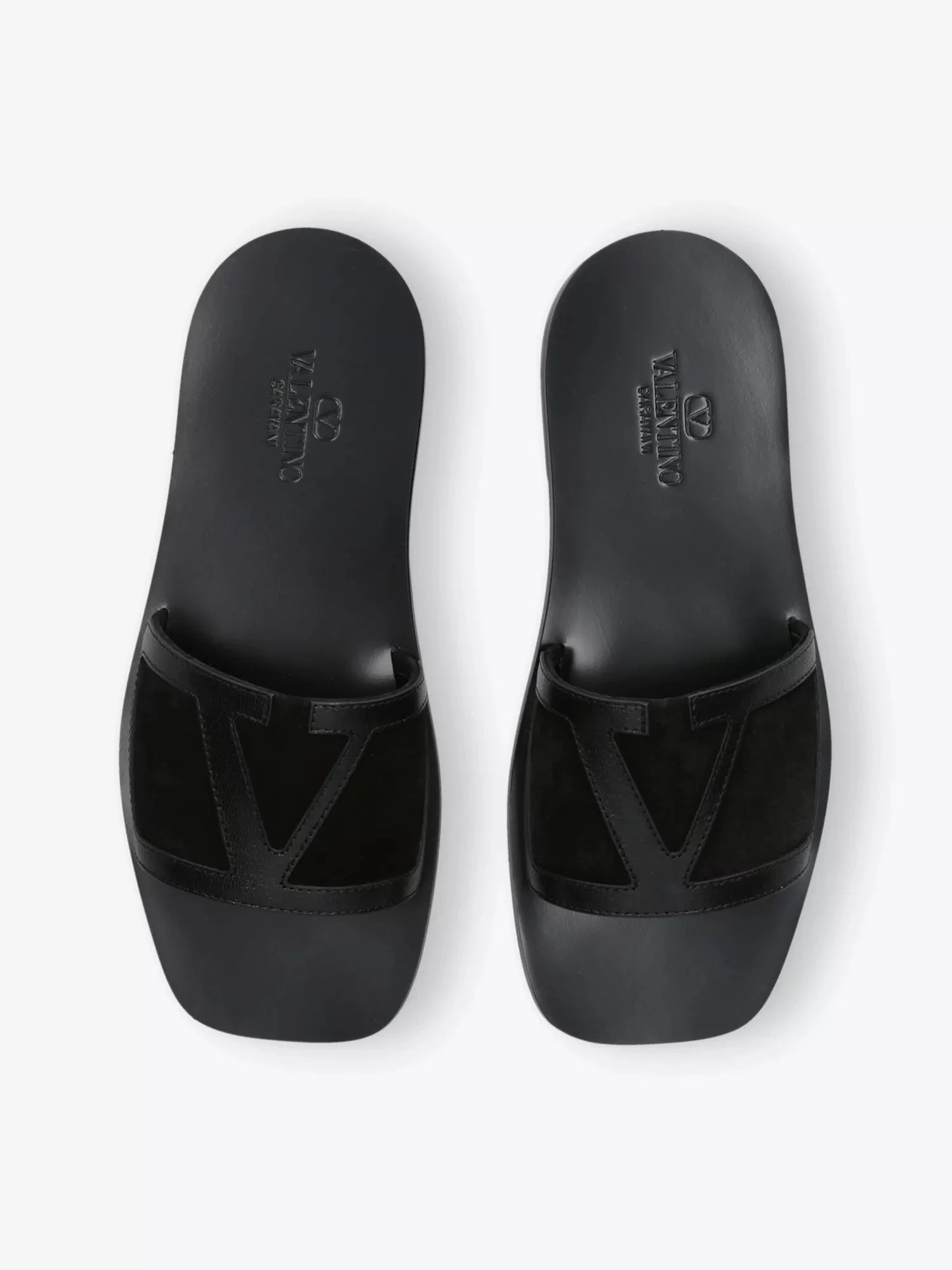 Men's Viva Superstar Leather and Suede Sandals Valentino Garavani