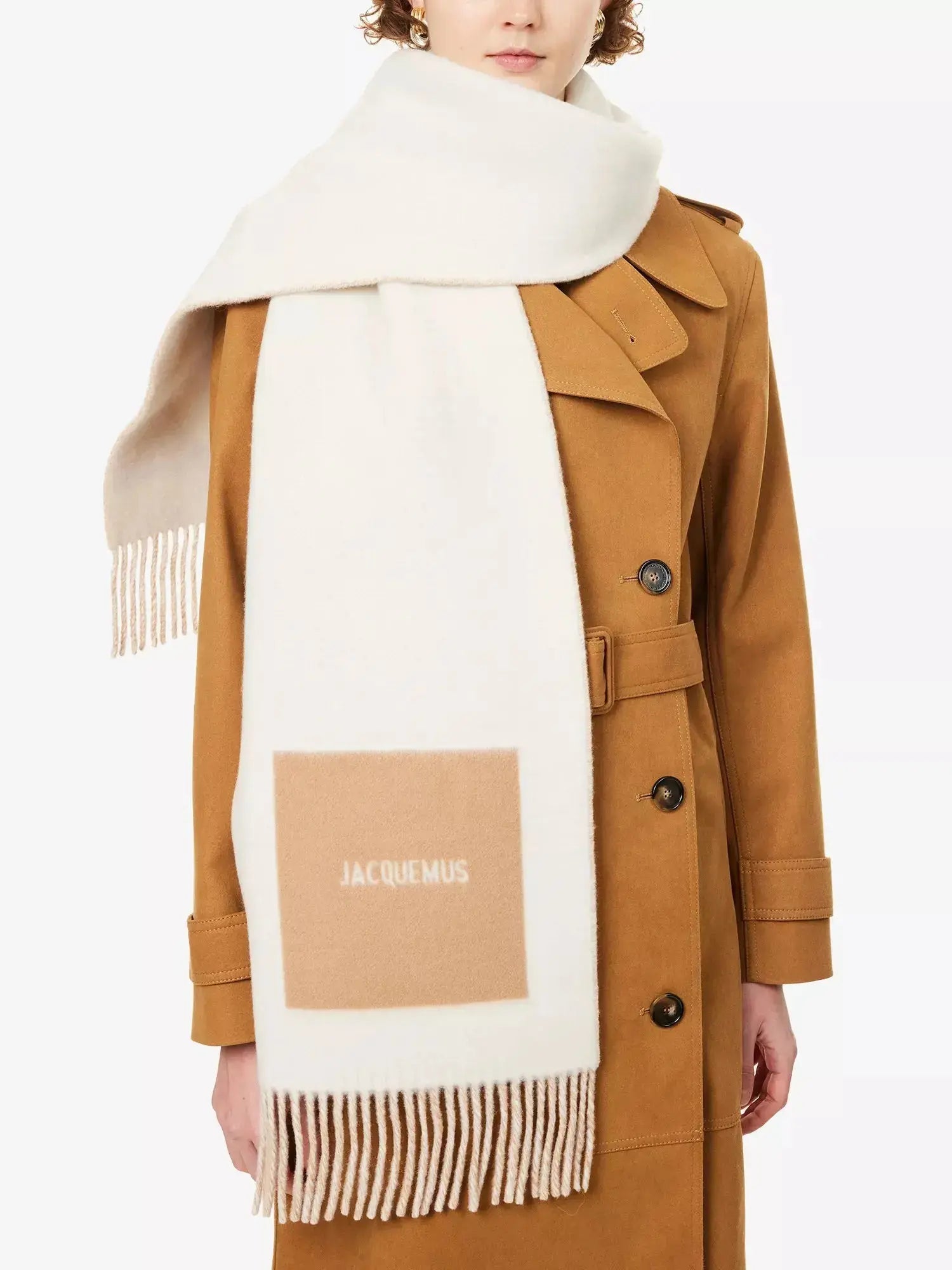 Women's The Rond Carré Jacquard Wool Scarf Jacquemus