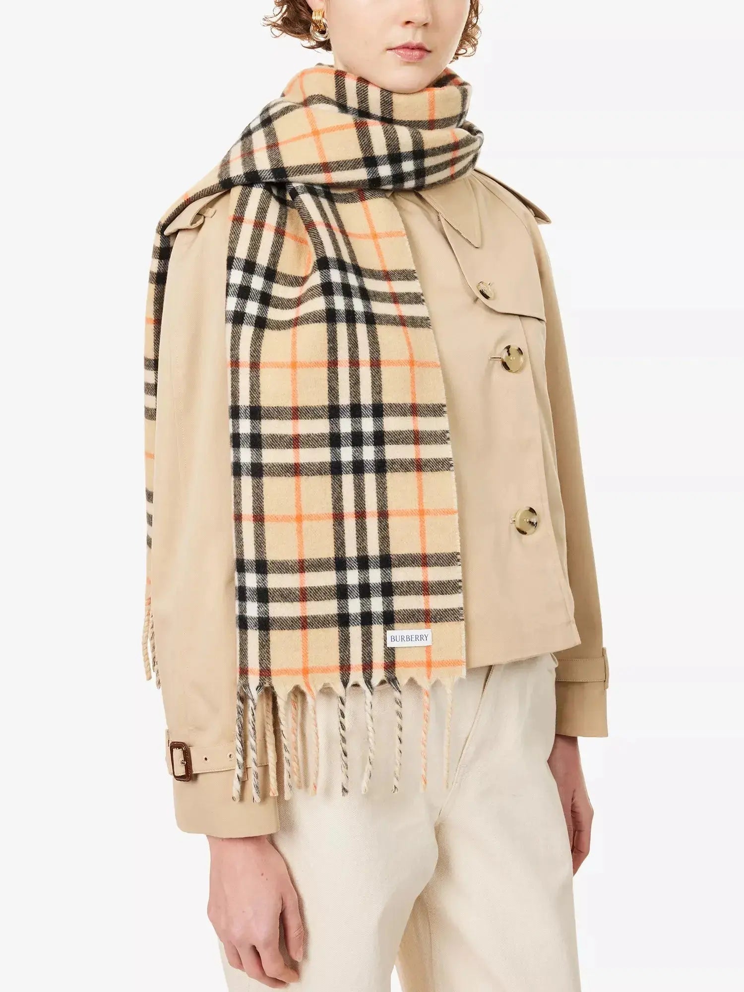 Women's Knight Logo Cashmere Scarf Burberry