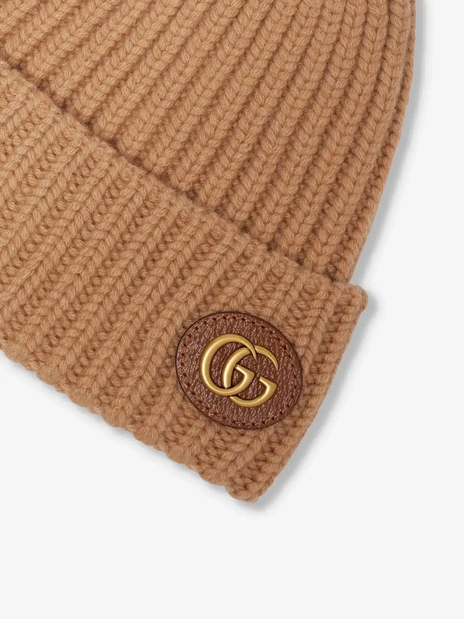 Women's Double G Ribbed Wool-Blend Knitted Beanie Hat Gucci