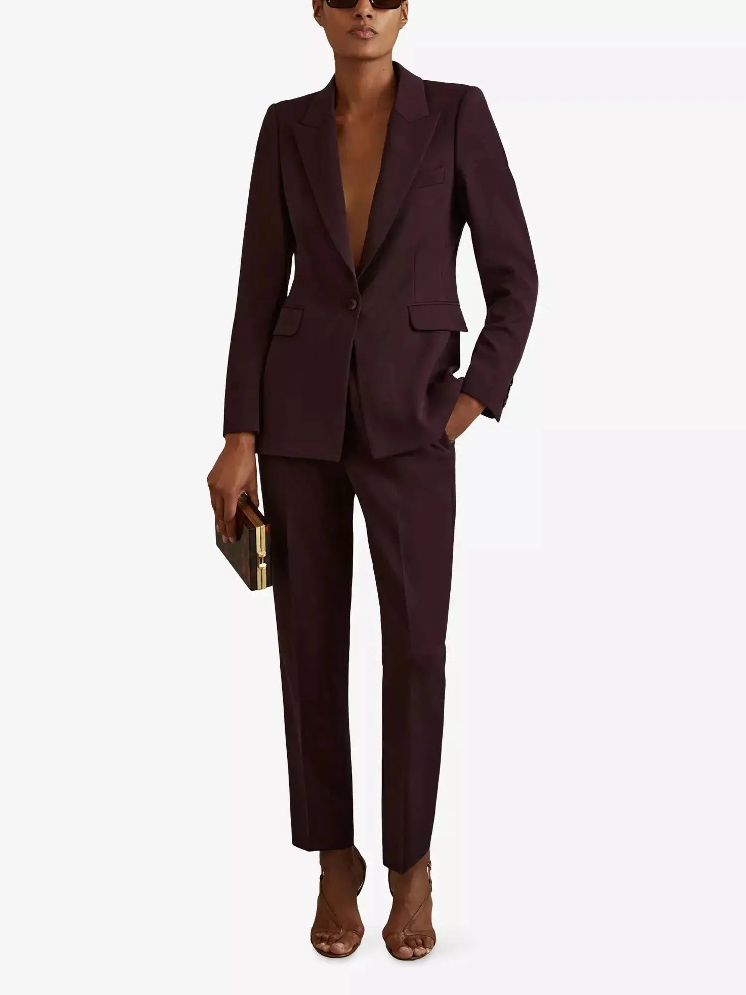 Women's Gabi single-breasted stretch-woven blazer Reiss