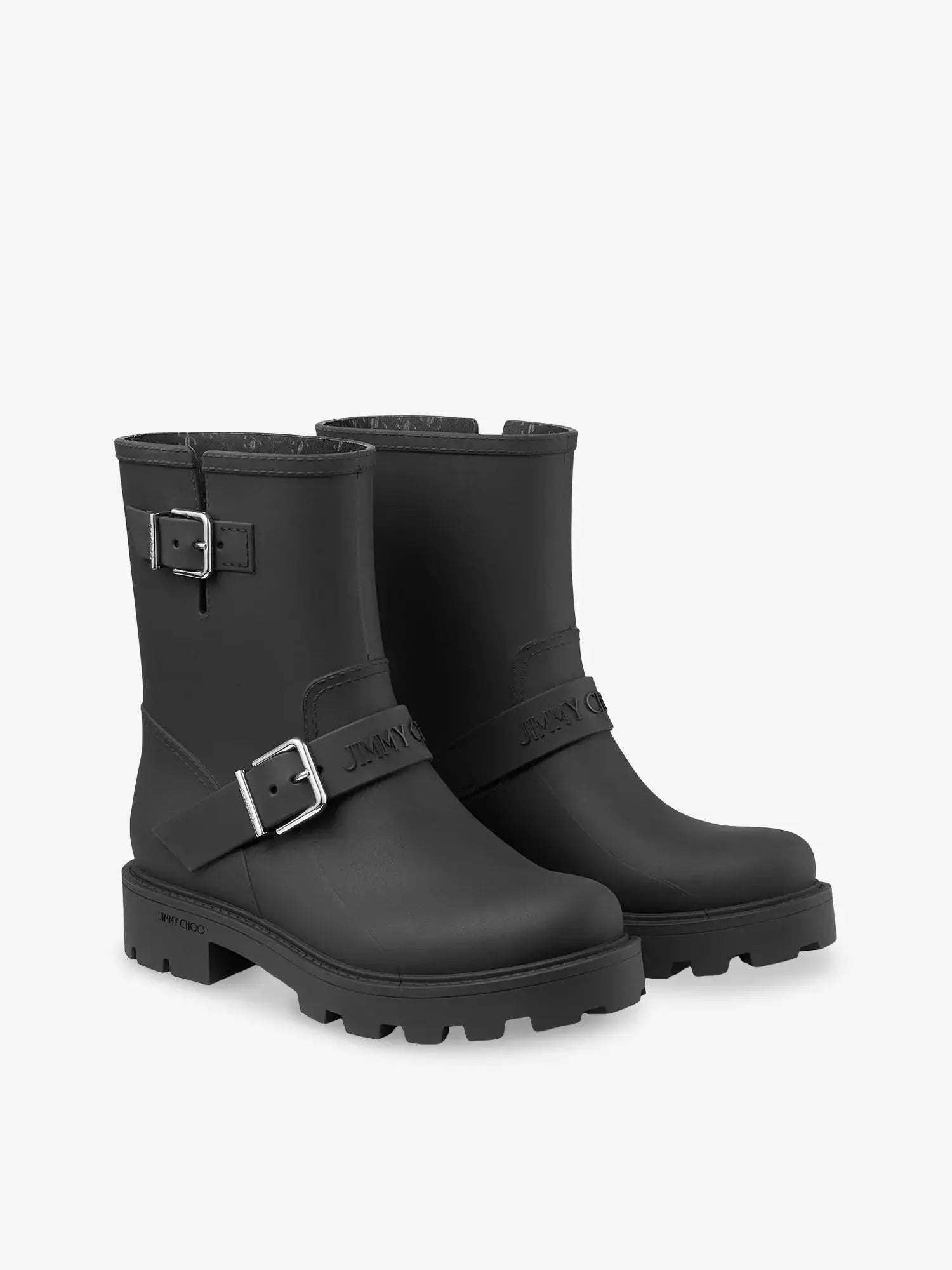 Women's Biker Rubber Rain Boots Jimmy Choo