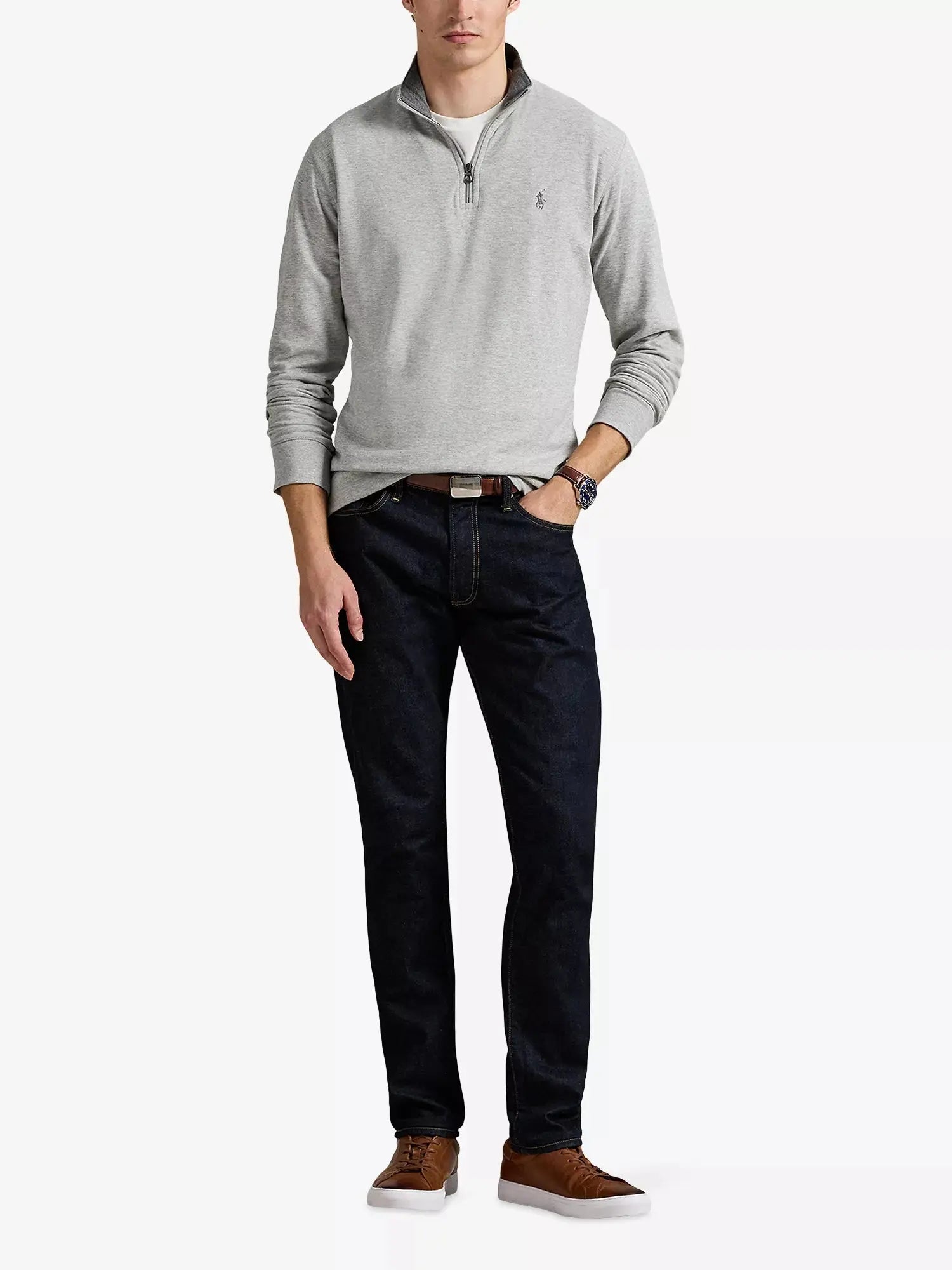 Men's Brand-Embroidered Half-Zip Cotton-Blend Sweatshirt Polo Ralph Lauren