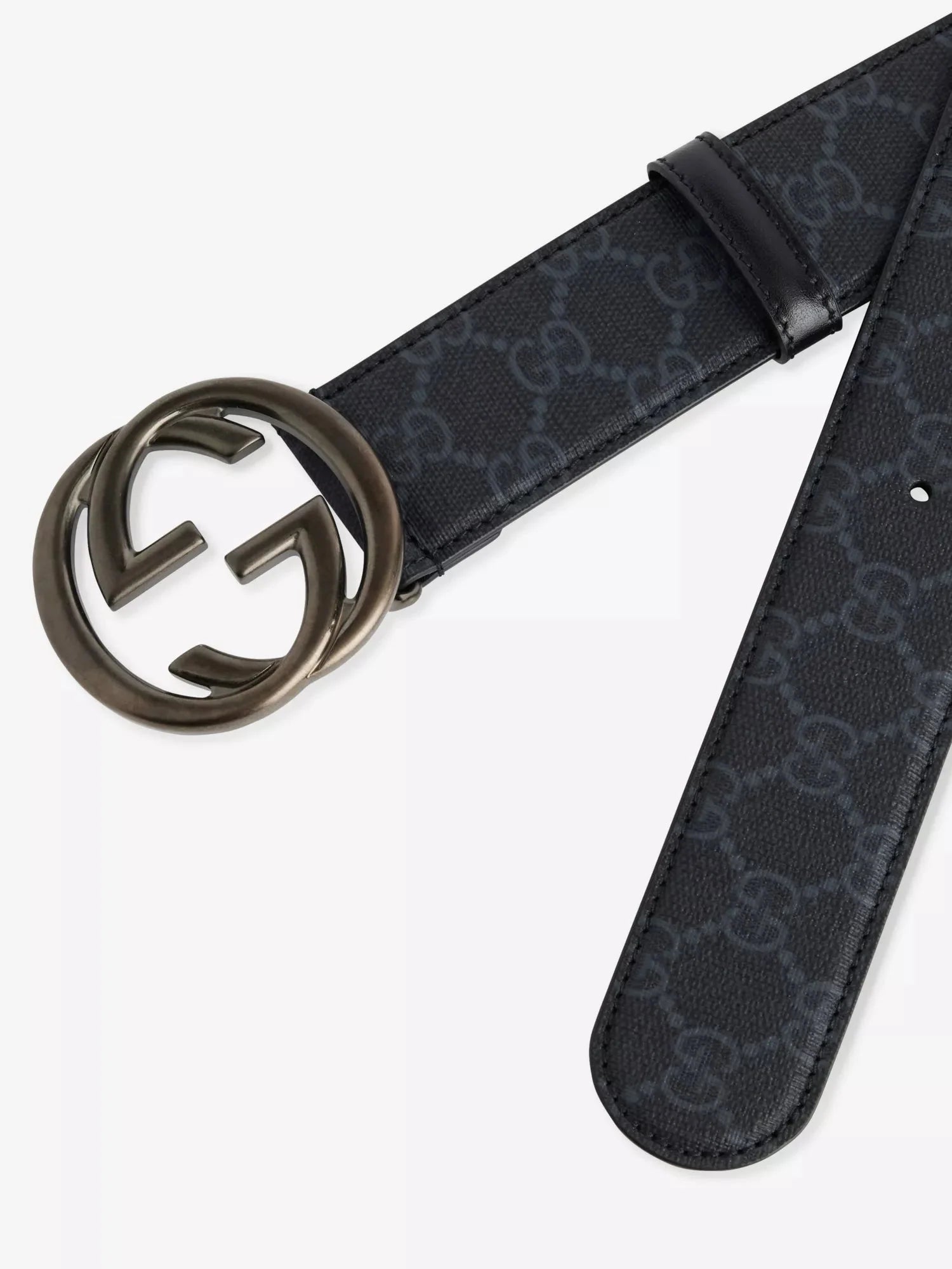 Men's Supreme logo-buckle canvas belt Gucci