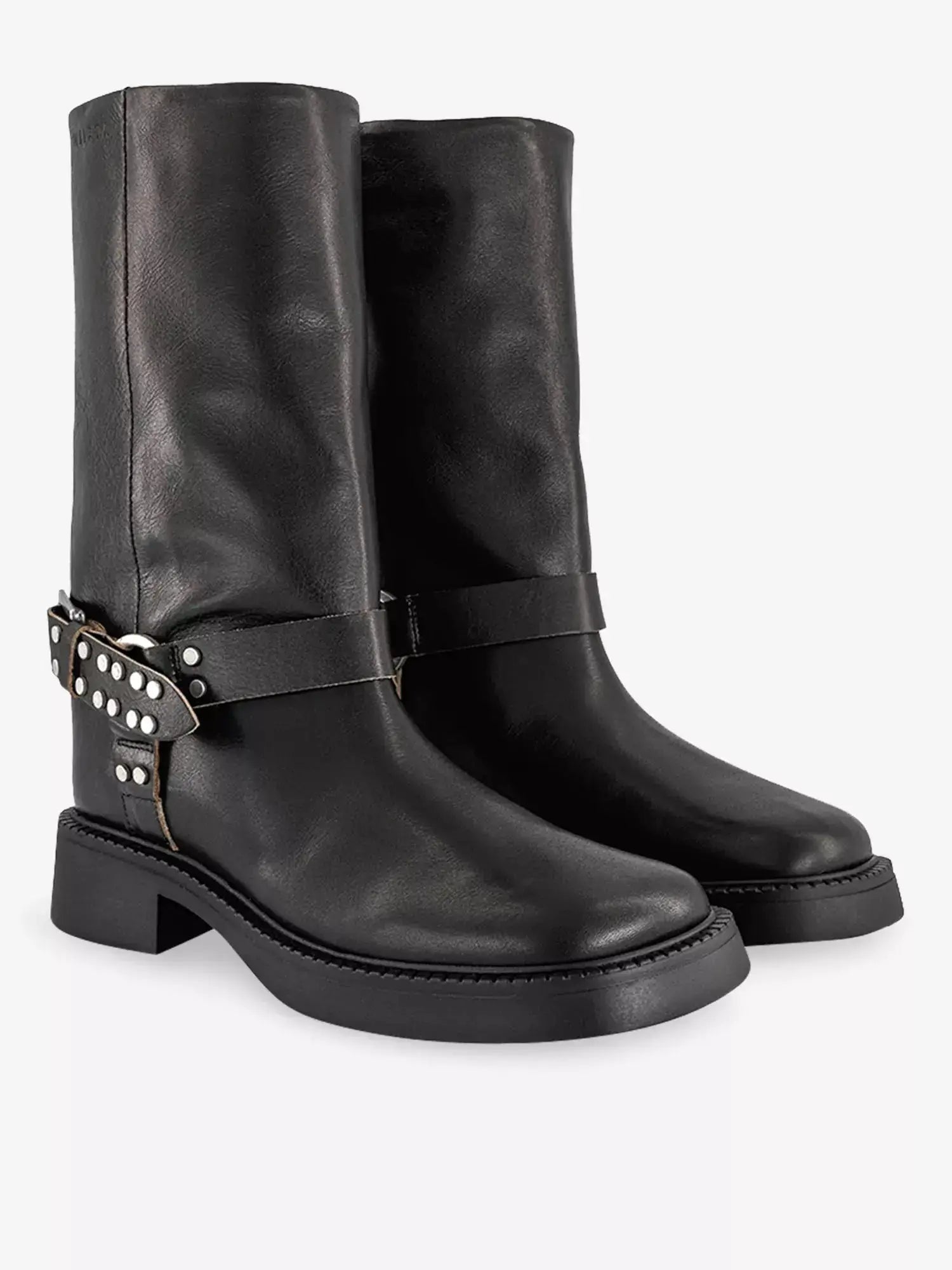 Women's Maitea Leather Flat Ankle Boots Miista