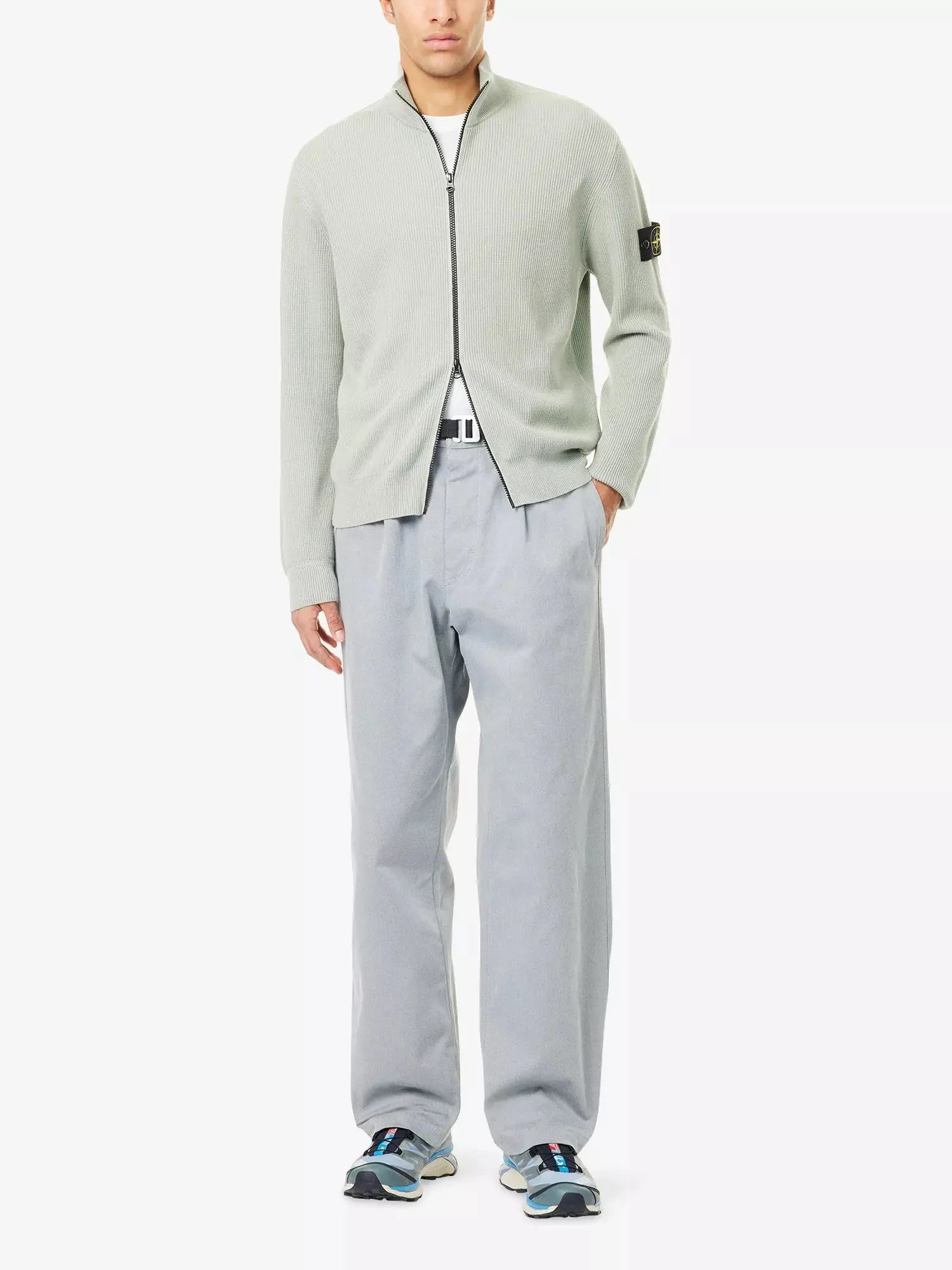 Men's Ribbed High-Neck Cotton-Knit Jumper Stone Island