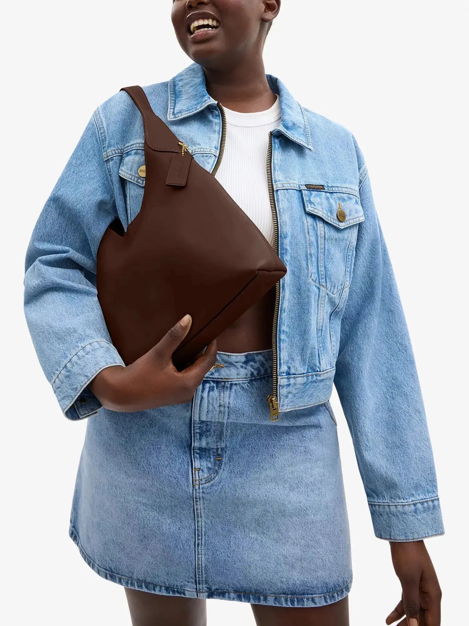 Women's Brooklyn branded leather shoulder bag Coach