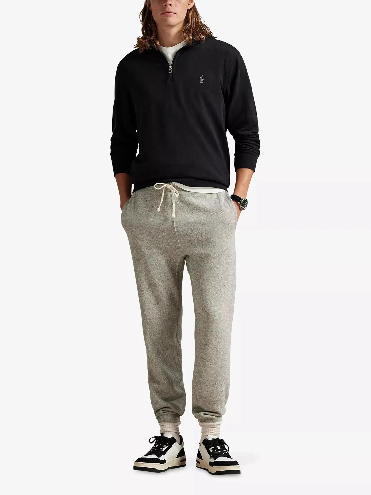 Men's Brand-Embroidered Half-Zip Cotton-Blend Sweatshirt Polo Ralph Lauren