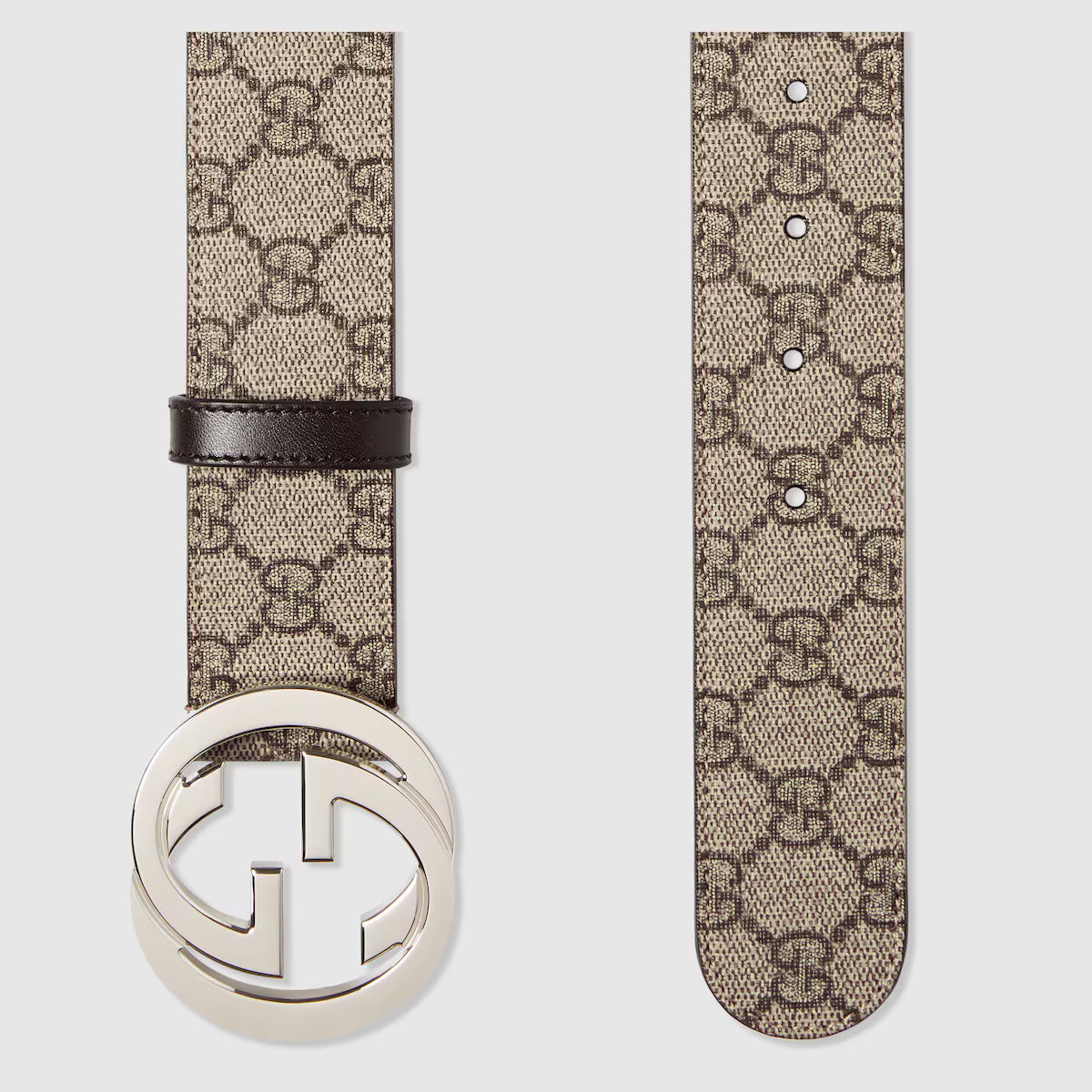 Men's Belt with Interlocking G buckle 4cm width Gucci