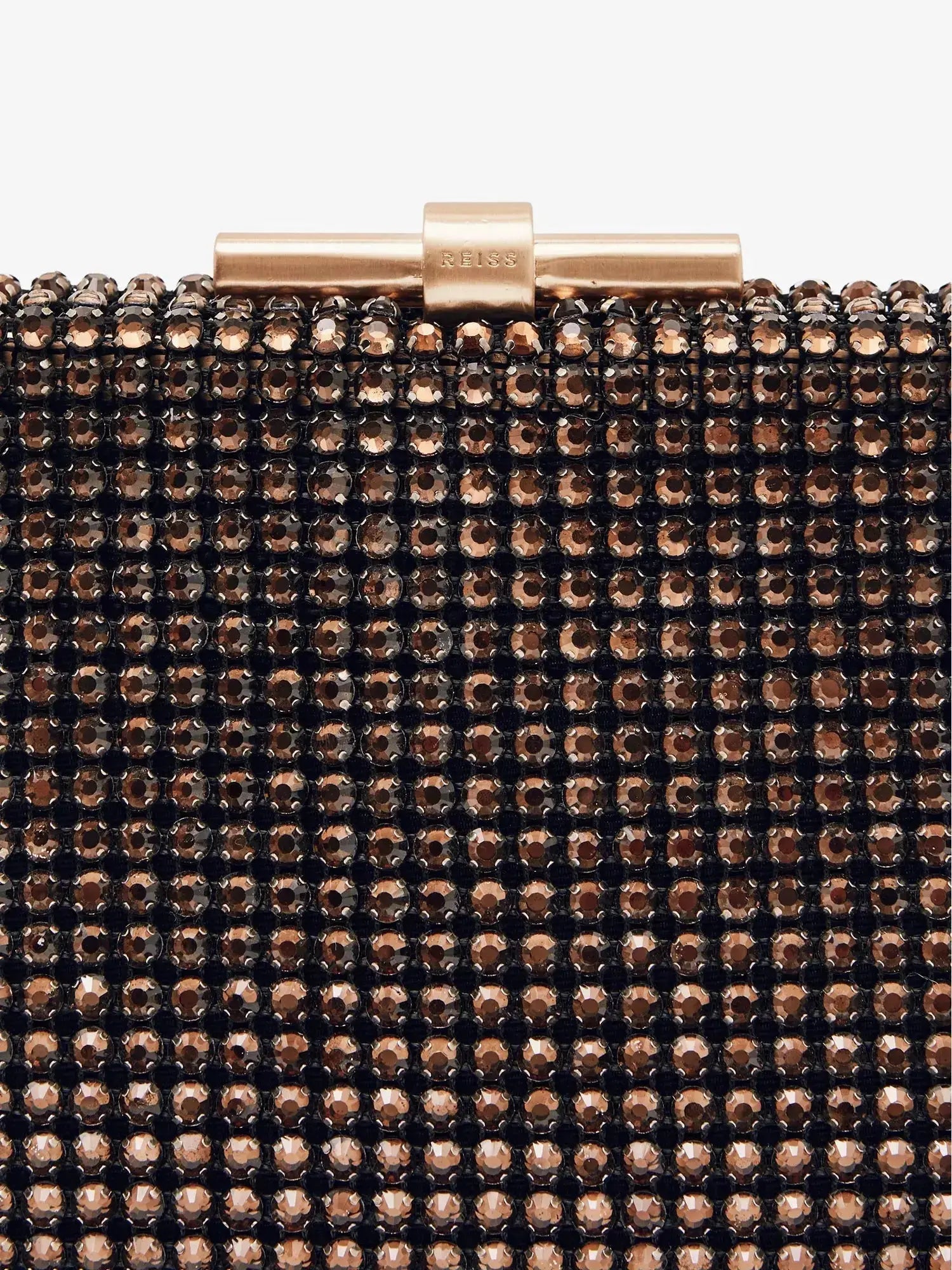 Women's Adaline chain-strap crystal-embellished woven clutch bag Reiss