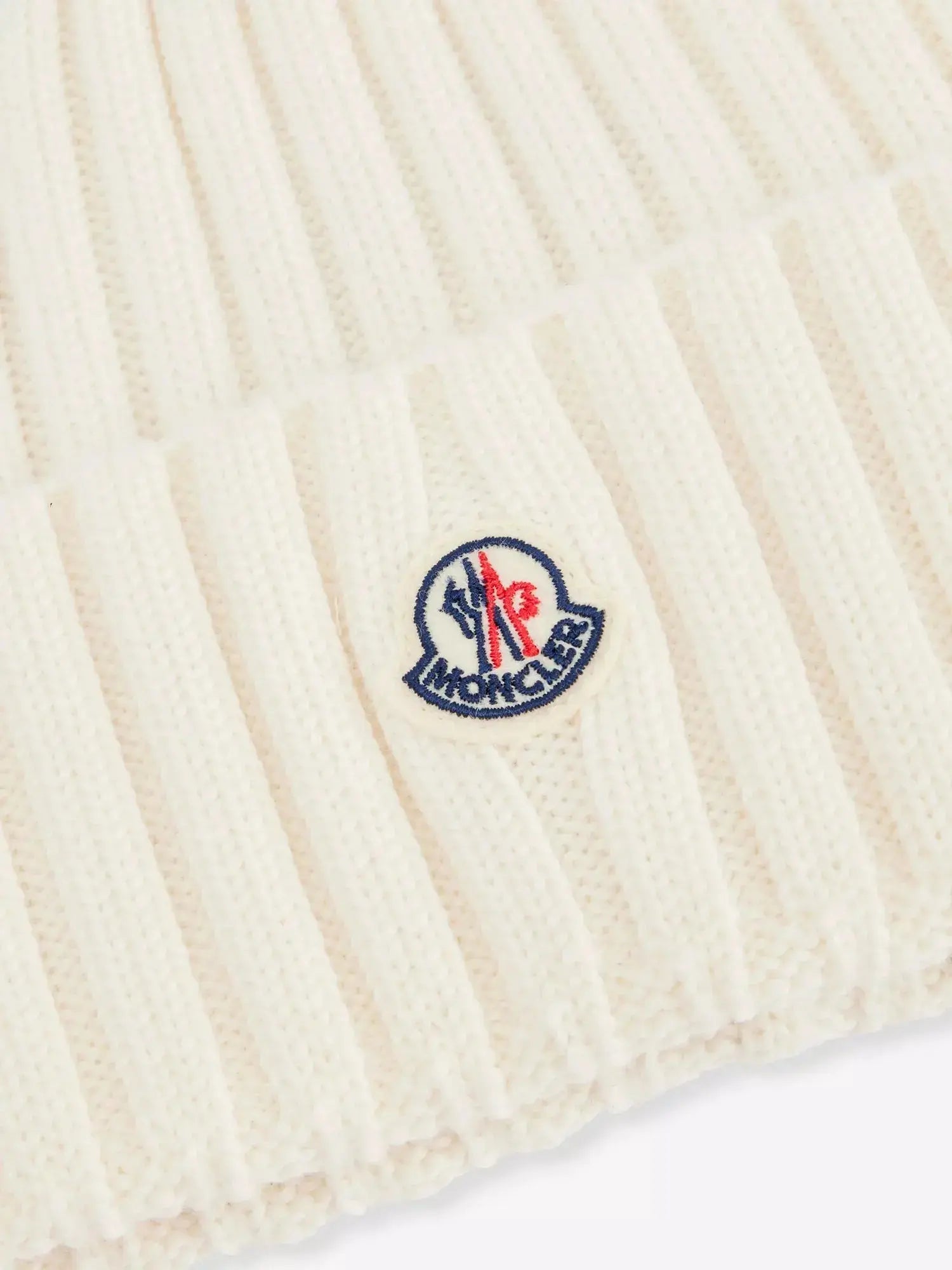 Women's Brand-appliqué ribbed wool knitted beanie Moncler