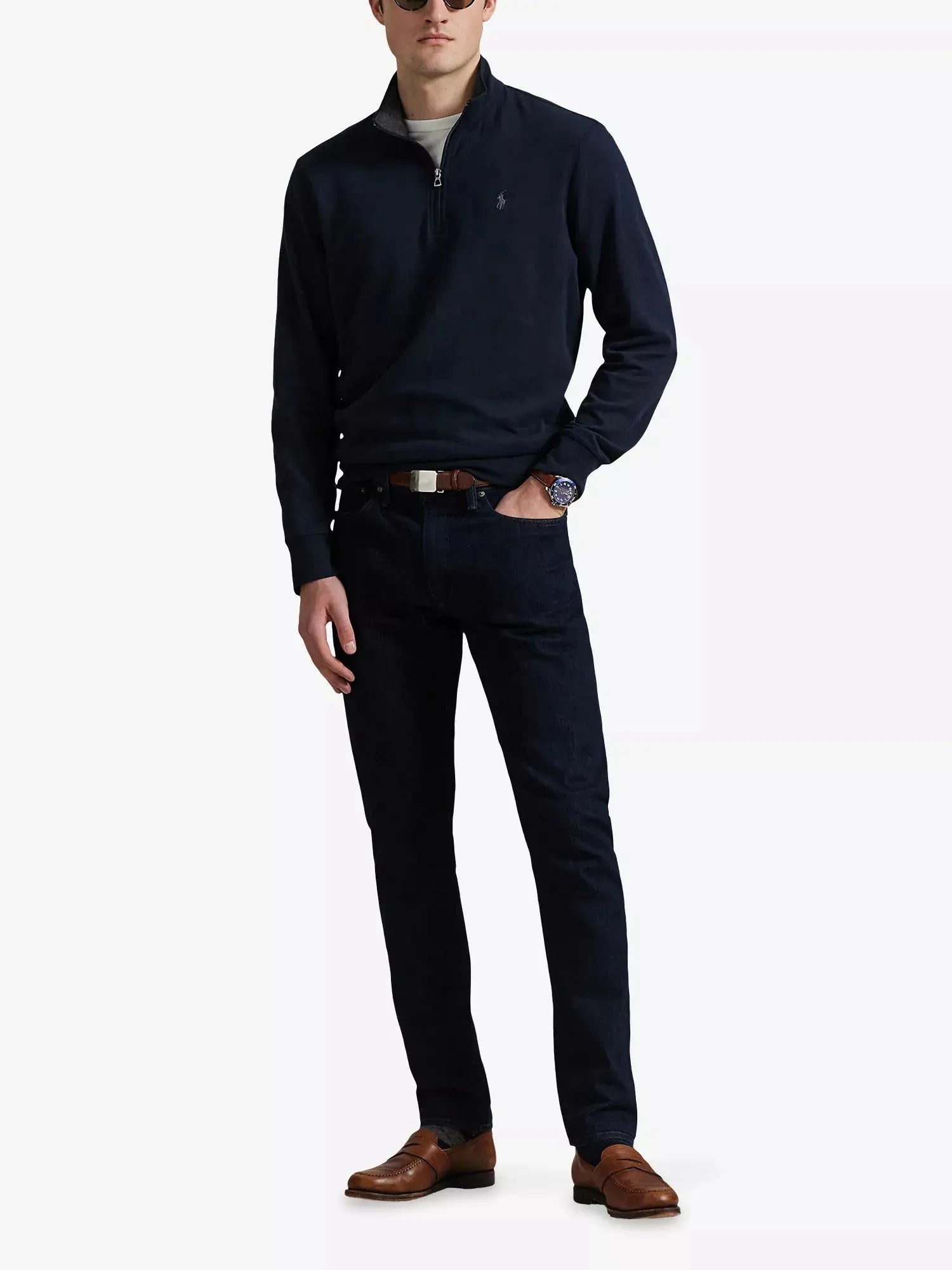 Men's Brand-Embroidered Half-Zip Cotton-Blend Sweatshirt Polo Ralph Lauren