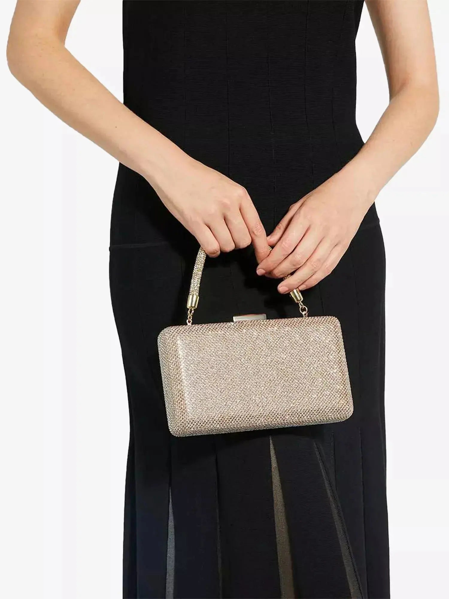 Women's Beaut Diamante Top-Handle Clutch Bag Dune