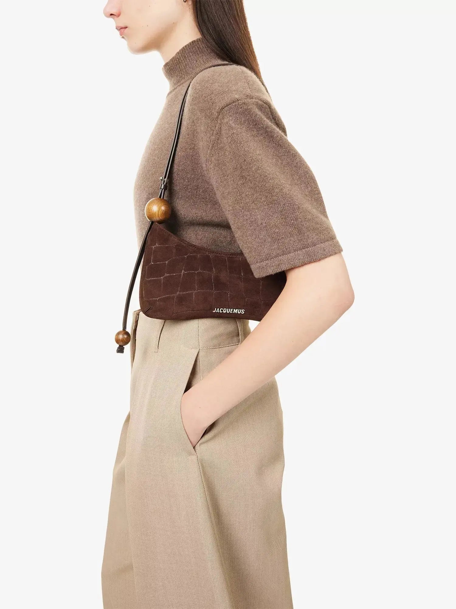 Women's Le Bisou Perle Suede Shoulder Bag Jacquemus