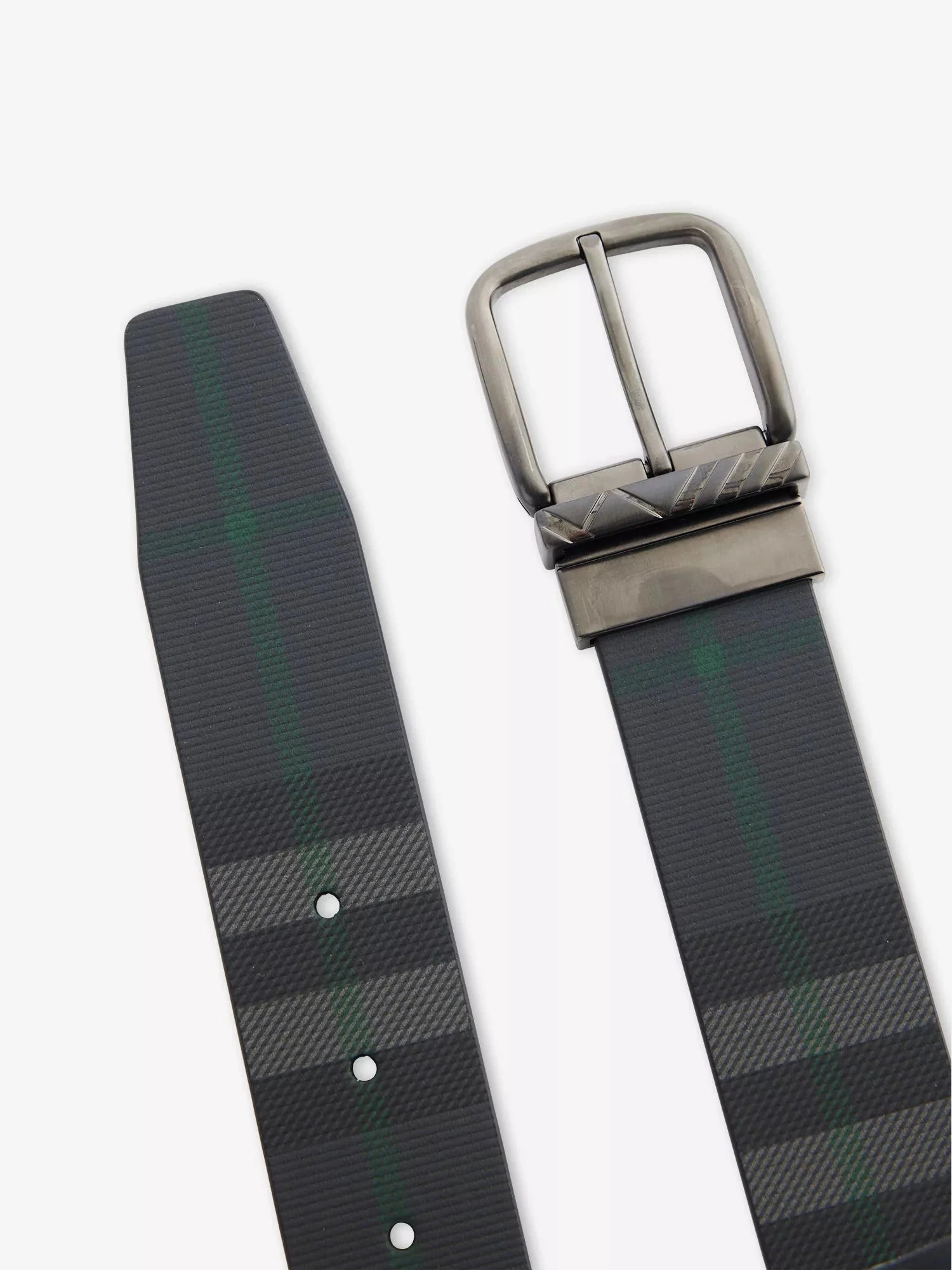 Men's Reversible Checked Leather Belt Burberry